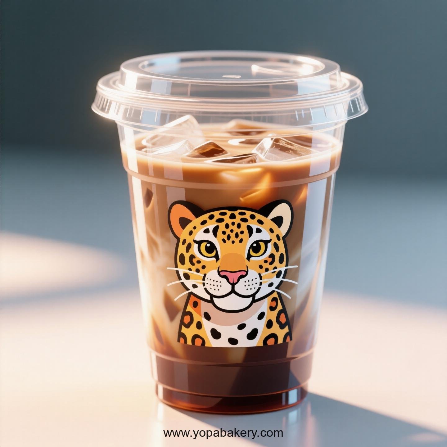 Jaguar Themed Clear Plastic Cups - Disposable PP & PET Coffee Cups with Lids