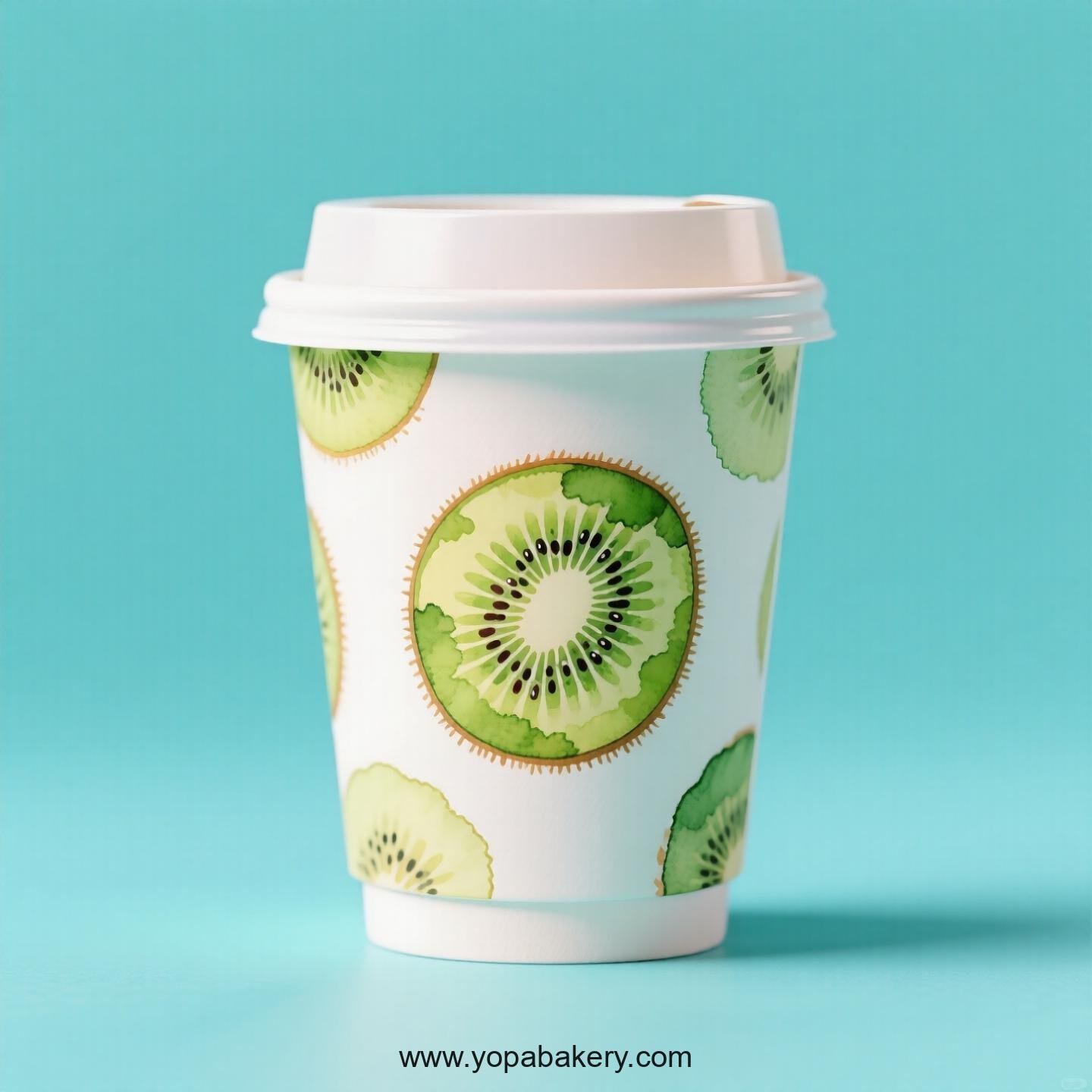 Kiwifruit Design Paper Coffee Cups Factory: 4-24 oz Custom Logo