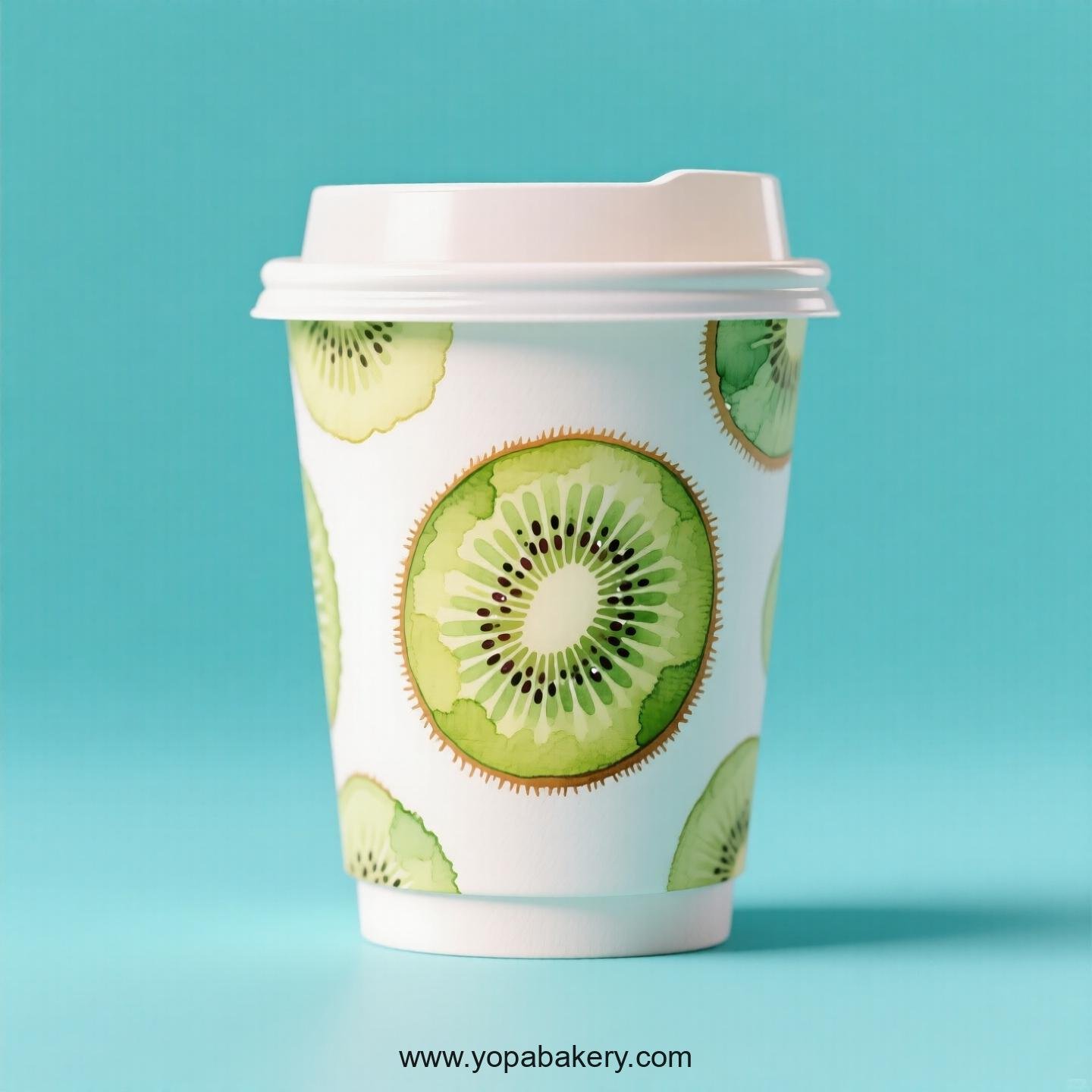 Kiwifruit Design Paper Coffee Cups Factory: 4-24 oz Custom Logo