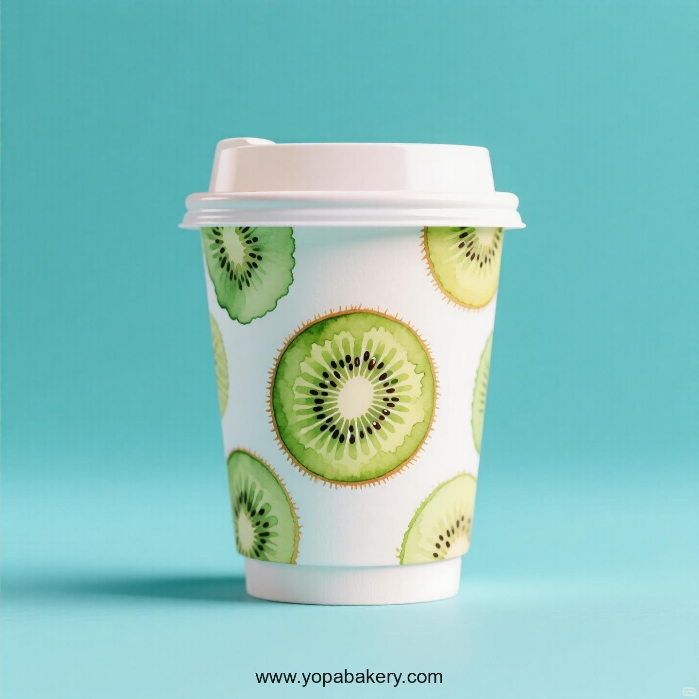 Kiwifruit Design Paper Coffee Cups Factory: 4-24 oz Custom Logo