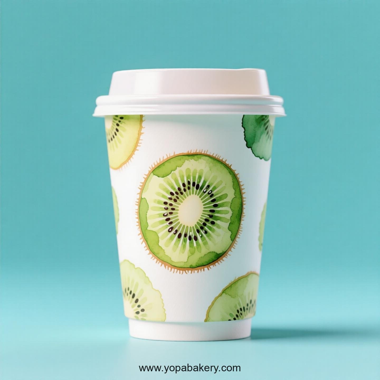 Kiwifruit Design Paper Coffee Cups Factory: 4-24 oz Custom Logo