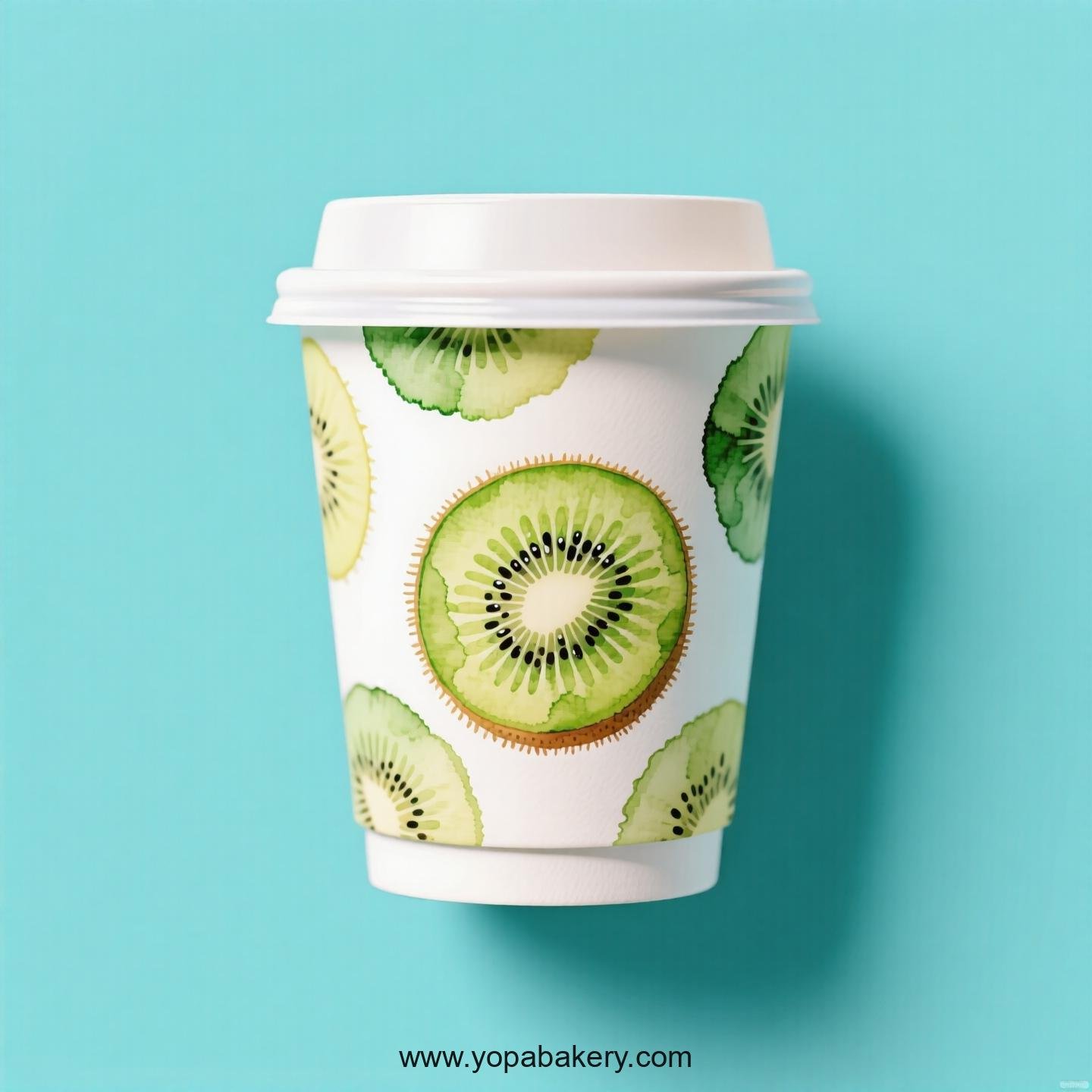 Kiwifruit Design Paper Coffee Cups Factory: 4-24 oz Custom Logo