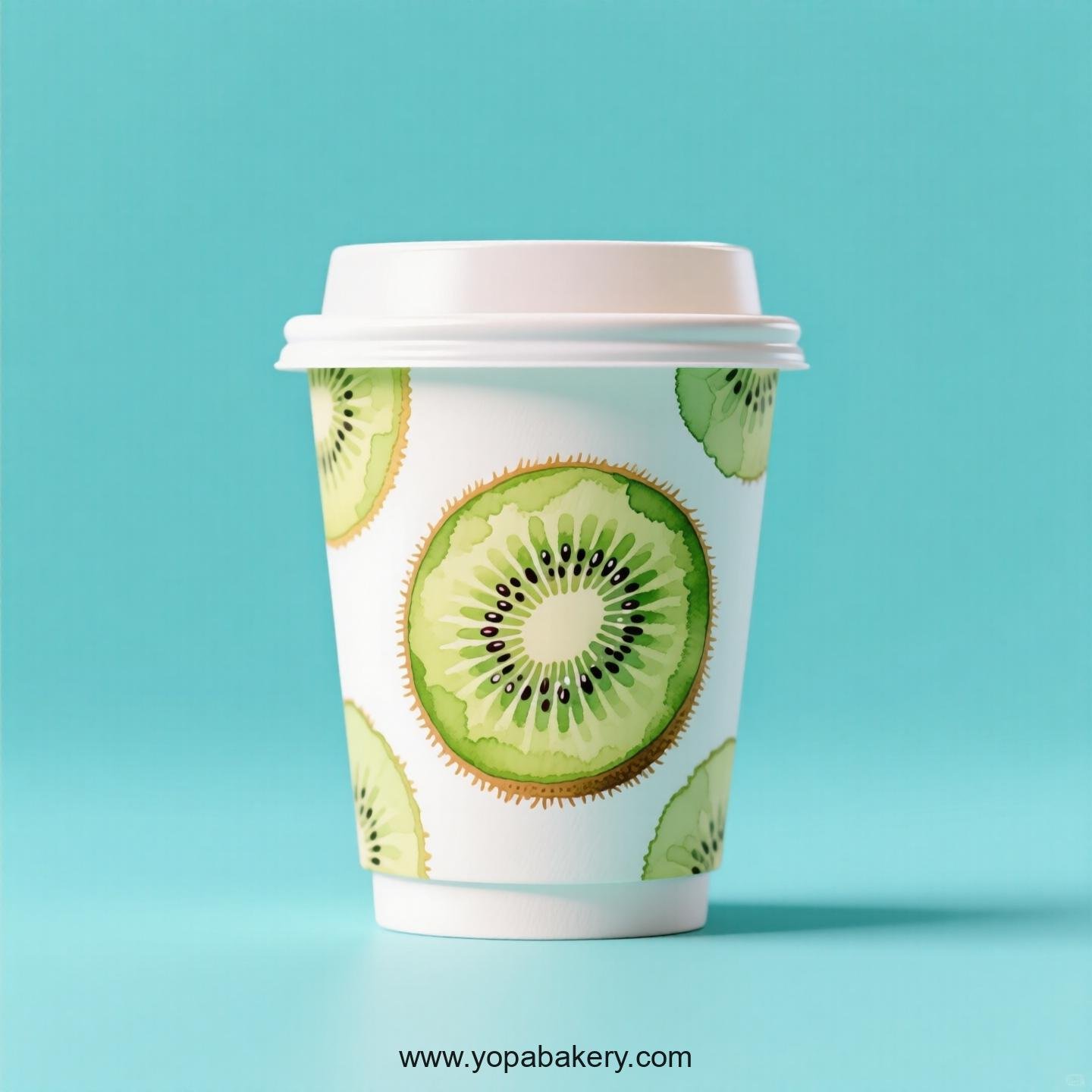 Kiwifruit Design Paper Coffee Cups Factory: 4-24 oz Custom Logo