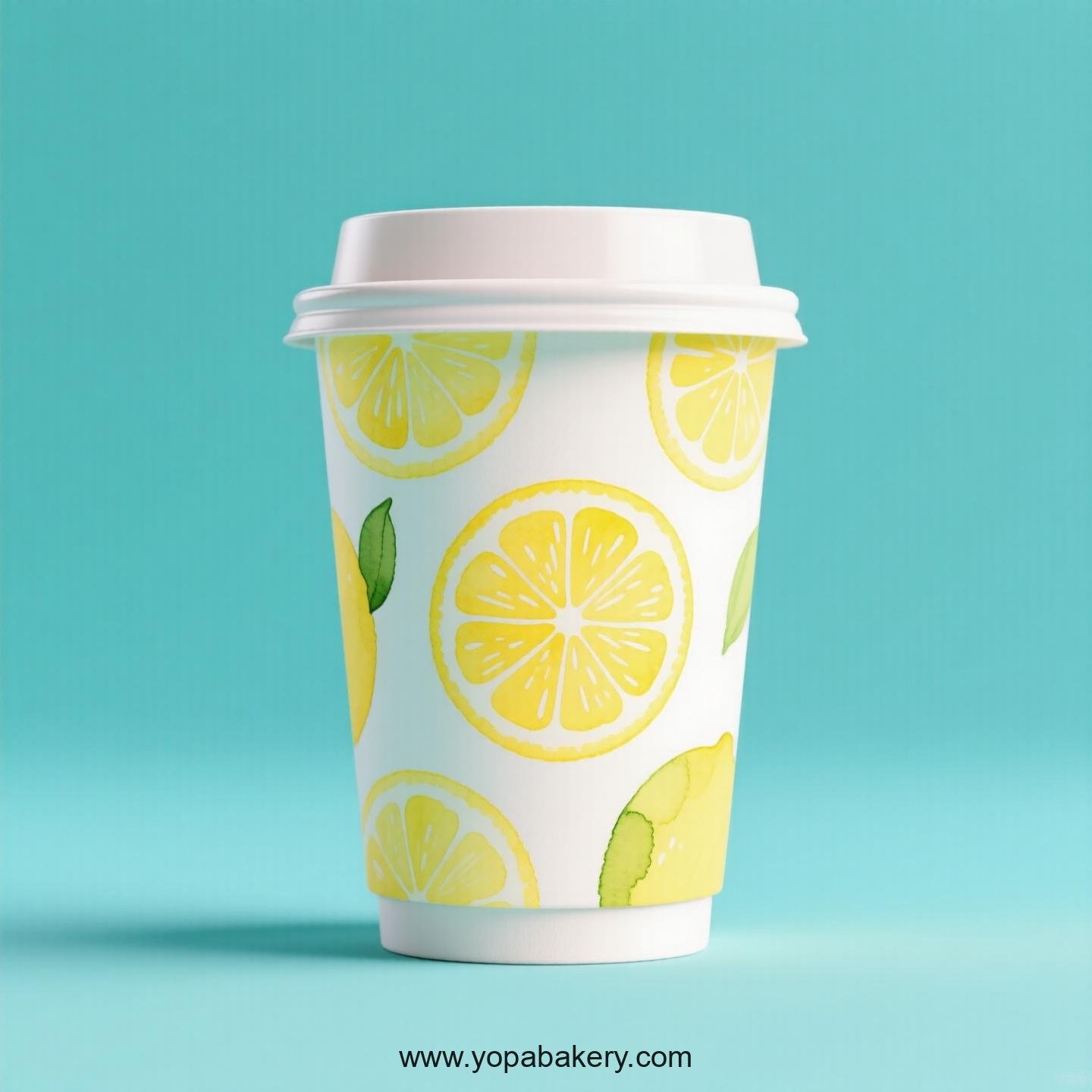 Lemon Design Paper Coffee Cups Factory: 4-24 oz Custom Logo