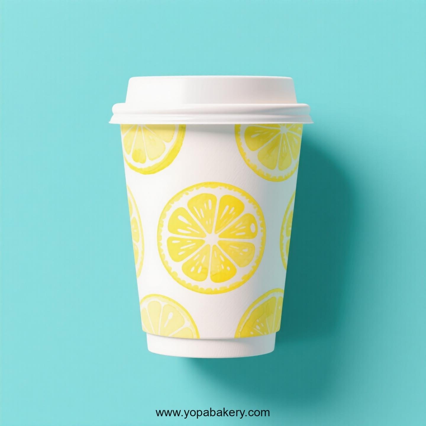 Lemon Design Paper Coffee Cups Factory: 4-24 oz Custom Logo