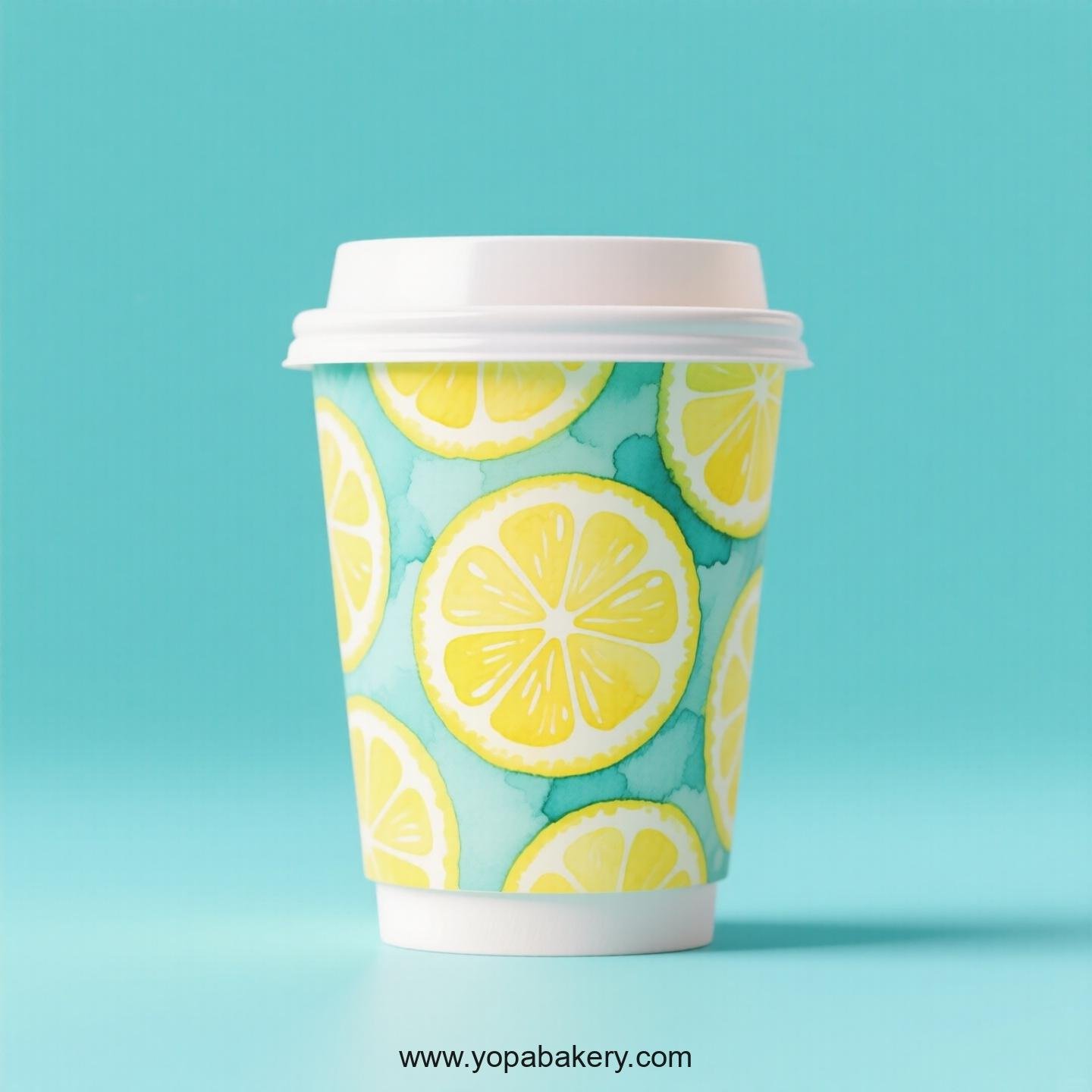 Lemon Design Paper Coffee Cups Factory: 4-24 oz Custom Logo