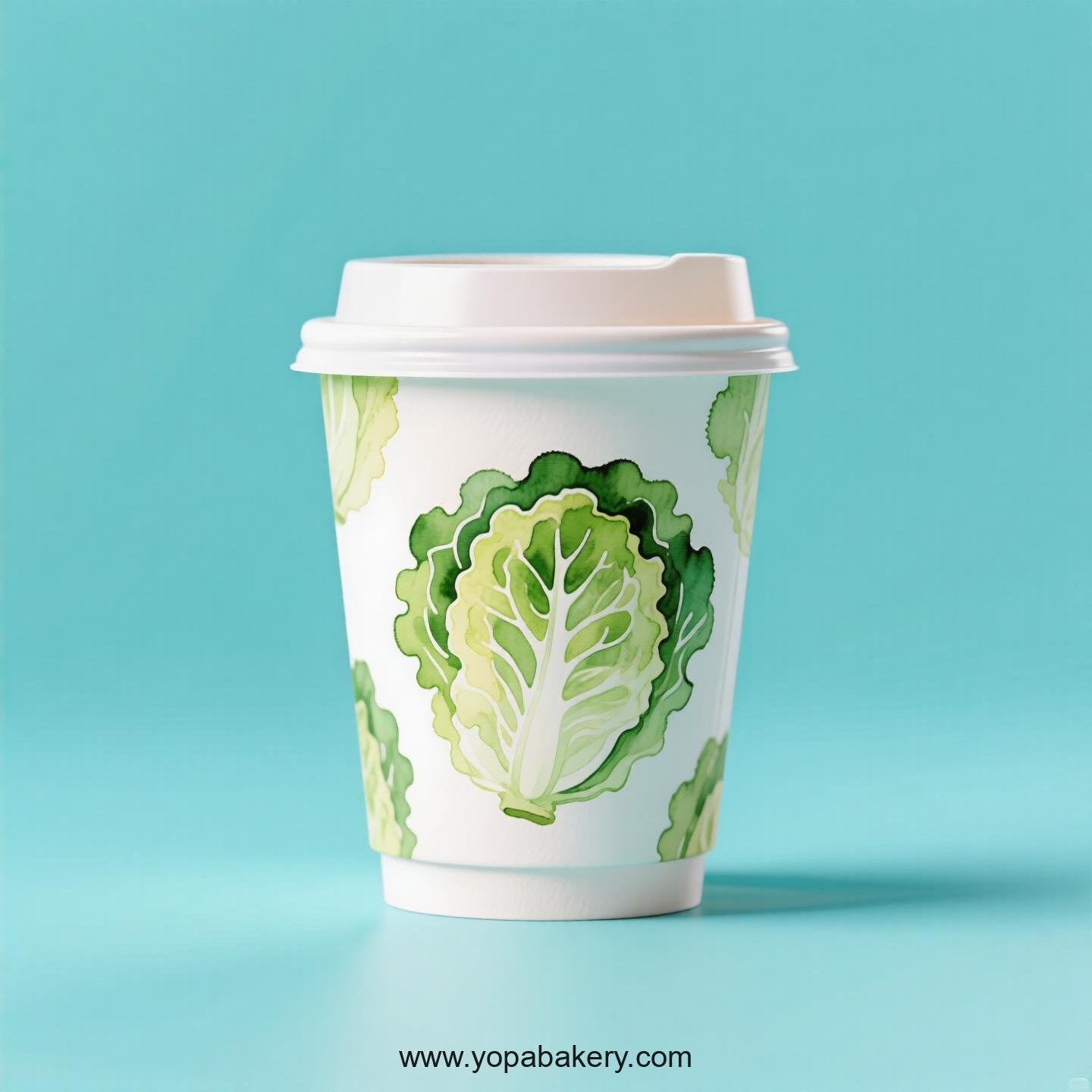 Lettuce Design Paper Coffee Cups Factory: 4-24 oz Custom Logo
