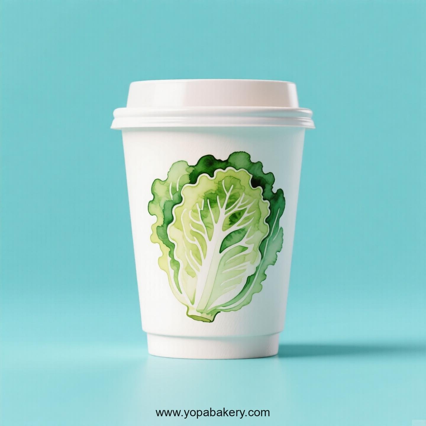 Lettuce Design Paper Coffee Cups Factory: 4-24 oz Custom Logo