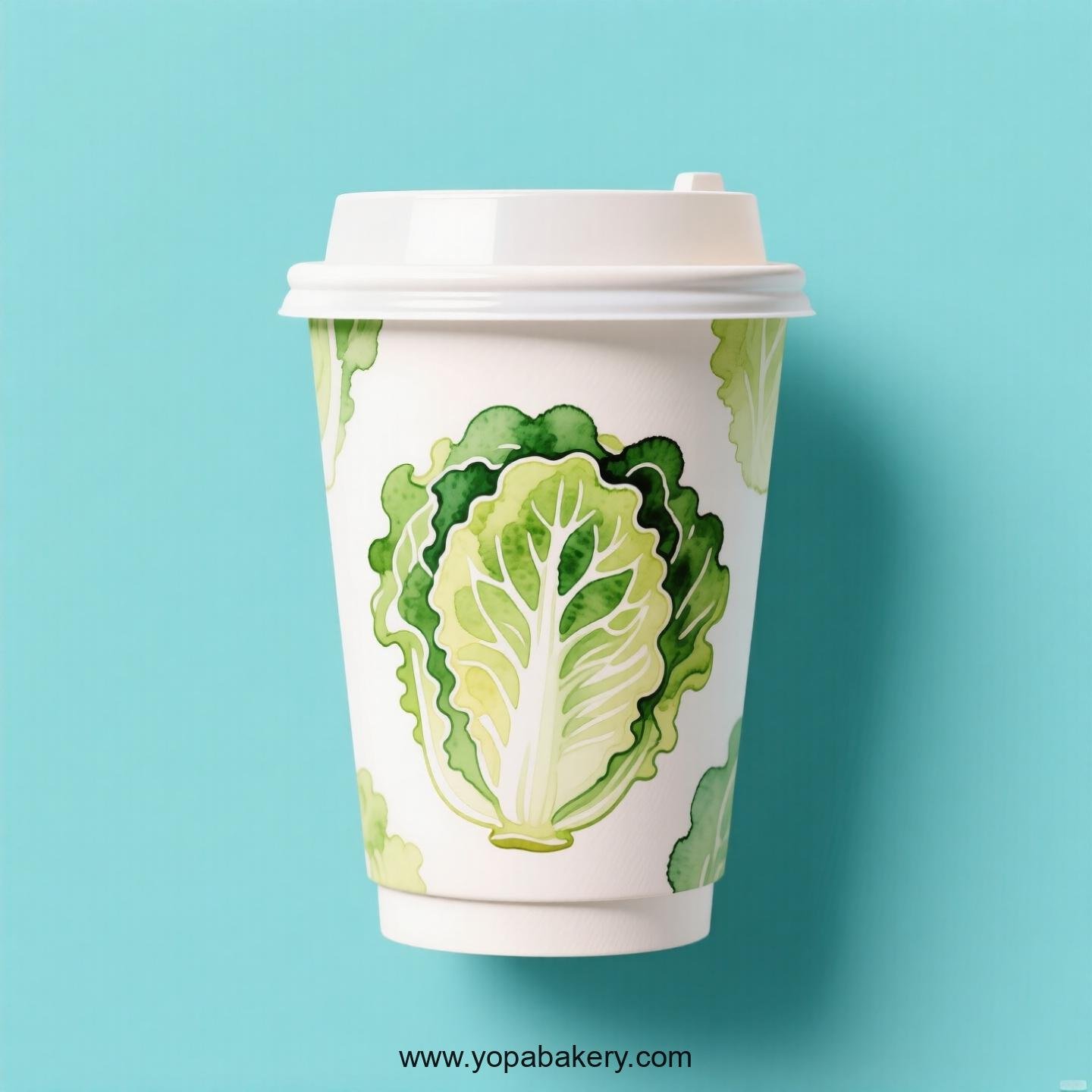 Lettuce Design Paper Coffee Cups Factory: 4-24 oz Custom Logo