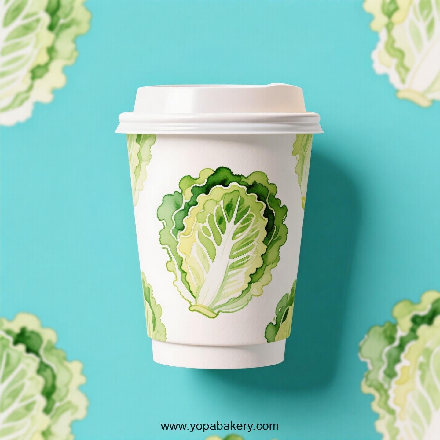 Lettuce Design Paper Coffee Cups Factory: 4-24 oz Custom Logo