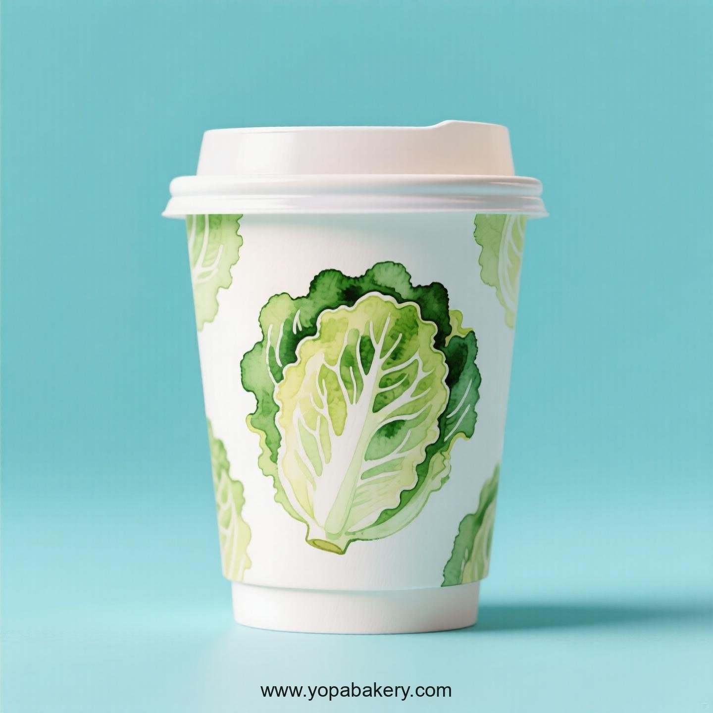 Lettuce Design Paper Coffee Cups Factory: 4-24 oz Custom Logo