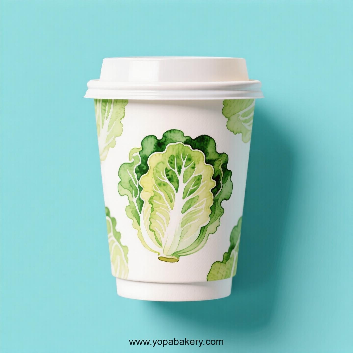 Lettuce Design Paper Coffee Cups Factory: 4-24 oz Custom Logo