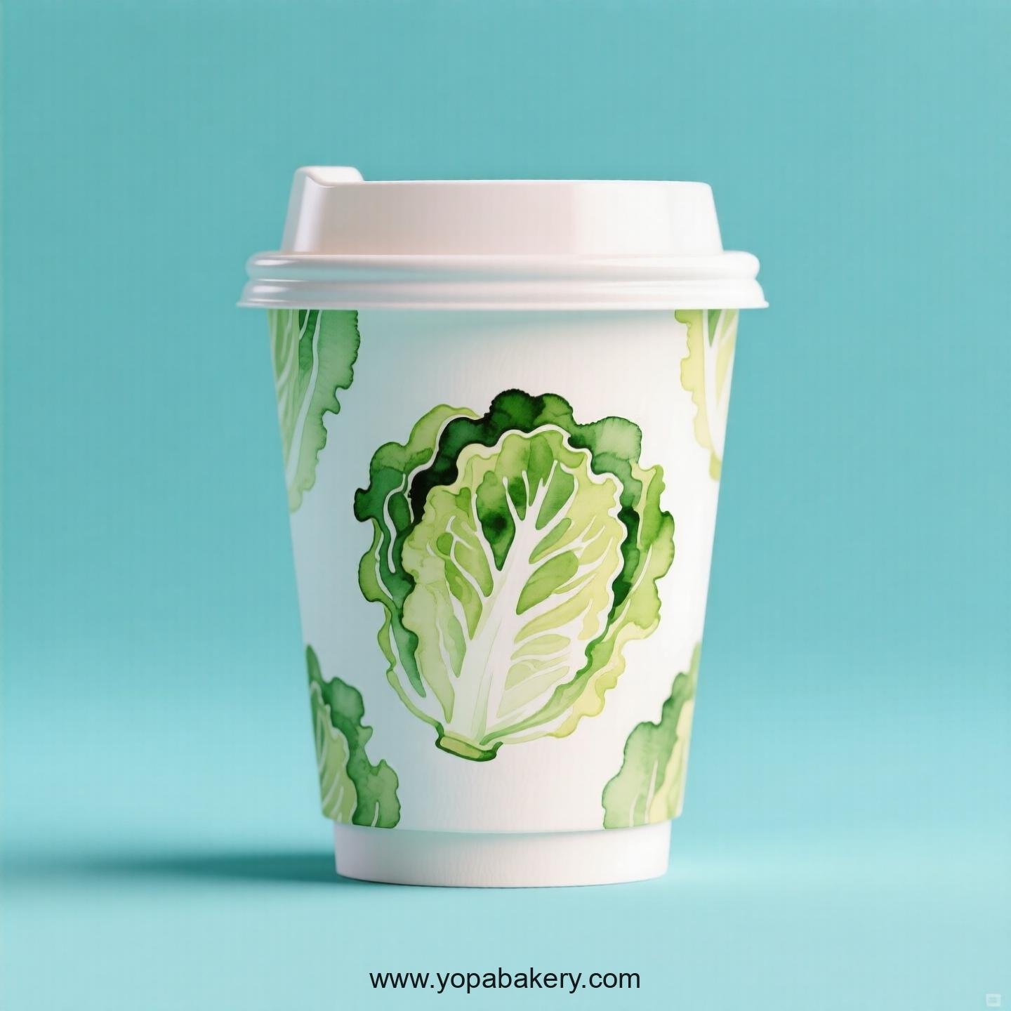 Lettuce Design Paper Coffee Cups Factory: 4-24 oz Custom Logo
