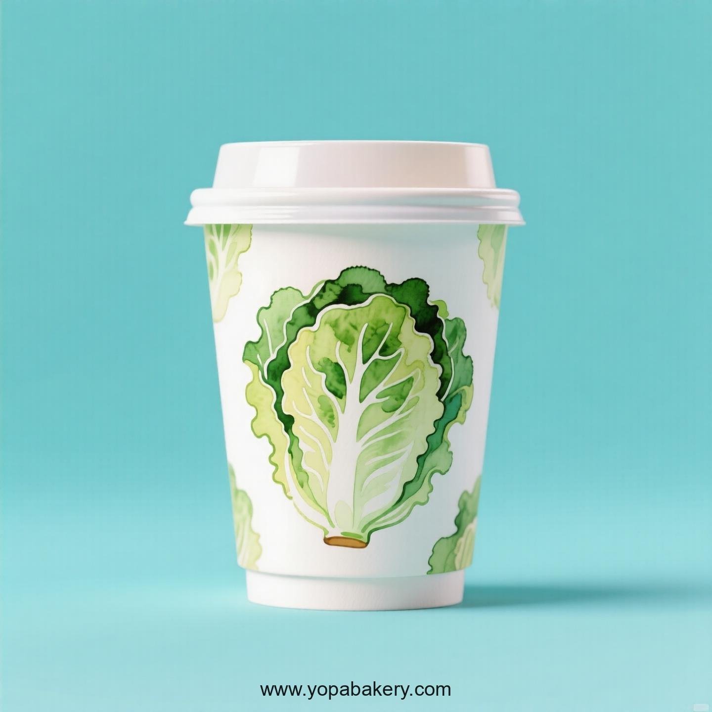 Lettuce Design Paper Coffee Cups Factory: 4-24 oz Custom Logo