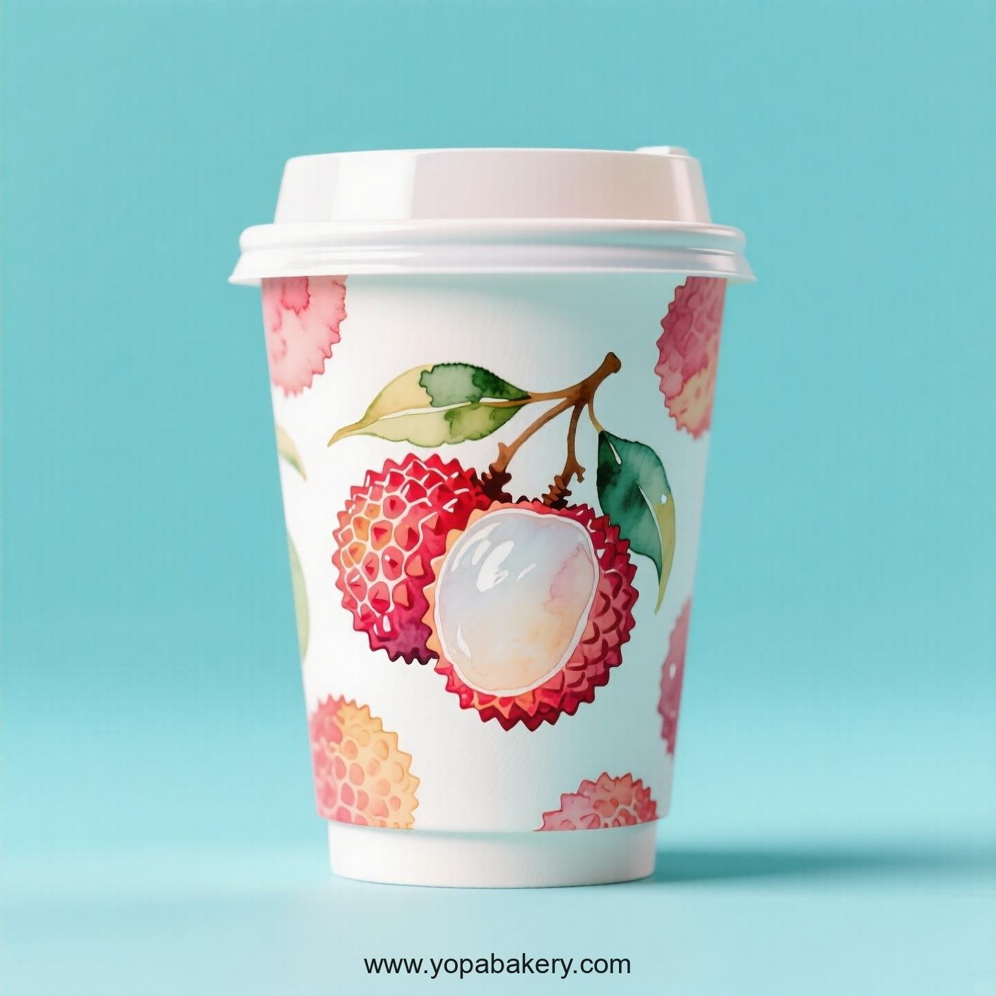 Lychee Design Paper Coffee Cups Factory: 4-24 oz Custom Logo