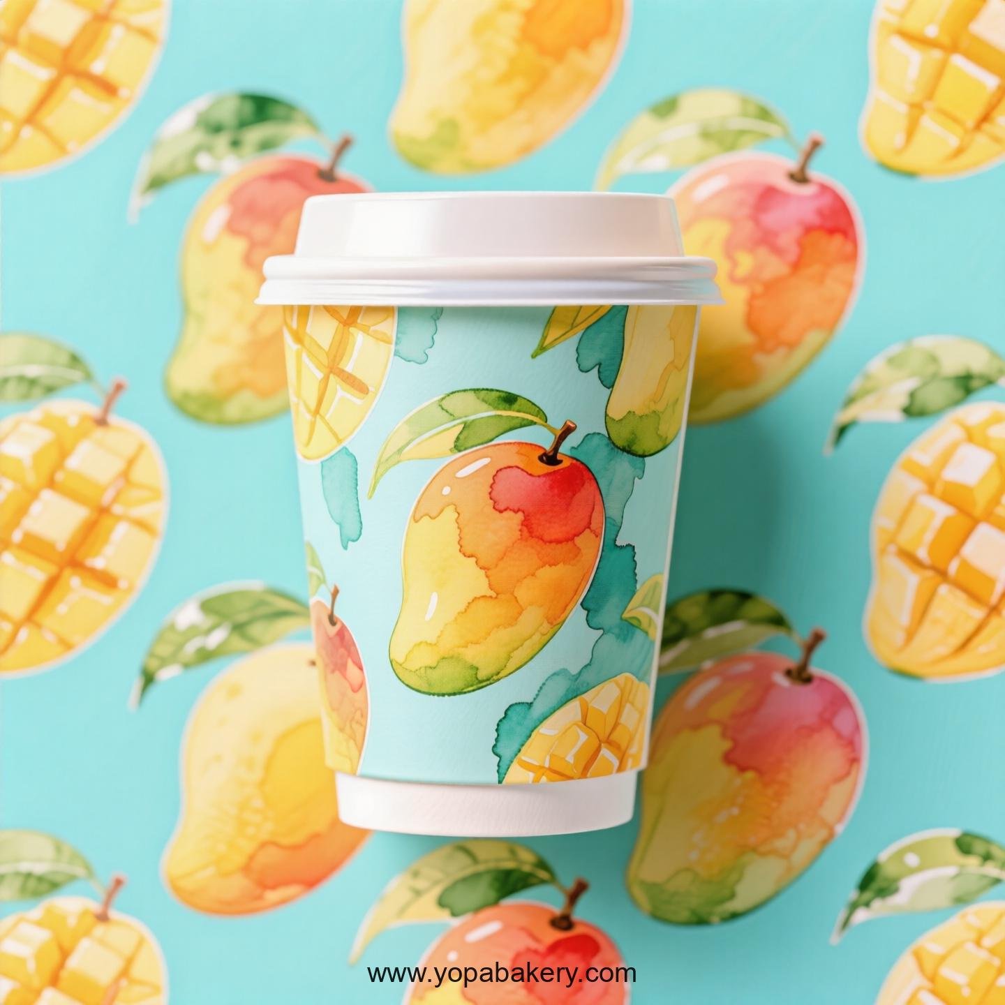 Mango Design Paper Coffee Cups Factory: 4-24 oz Custom Logo