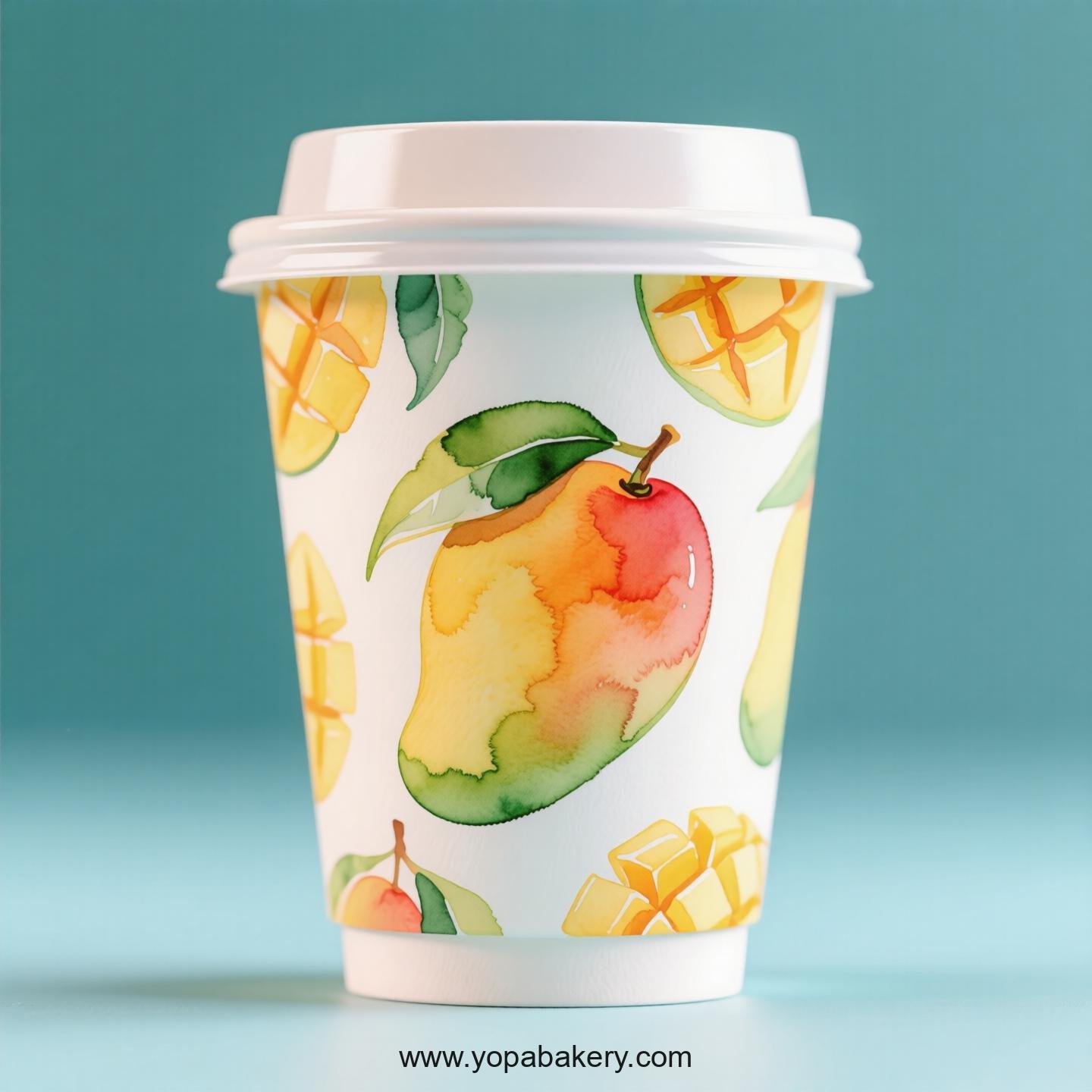 Mango Design Paper Coffee Cups Factory: 4-24 oz Custom Logo