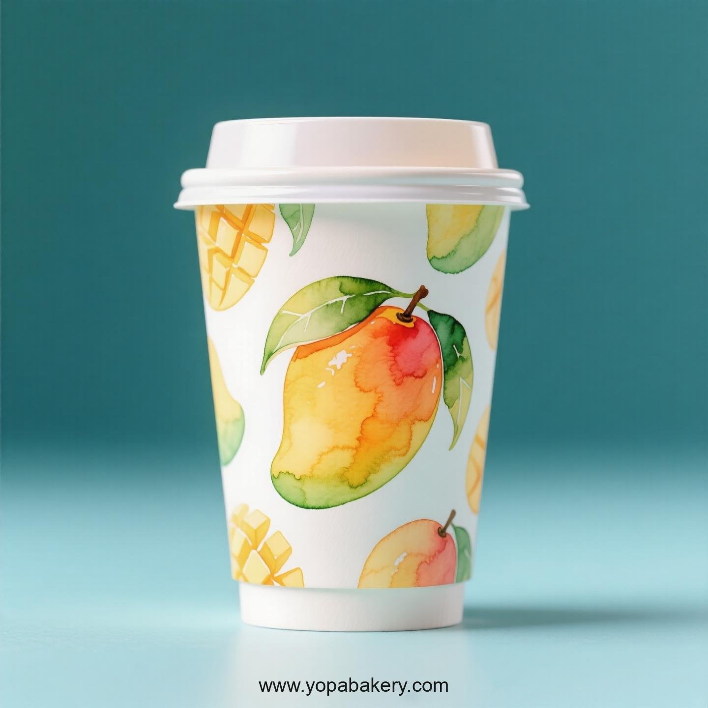 Mango Design Paper Coffee Cups Factory: 4-24 oz Custom Logo