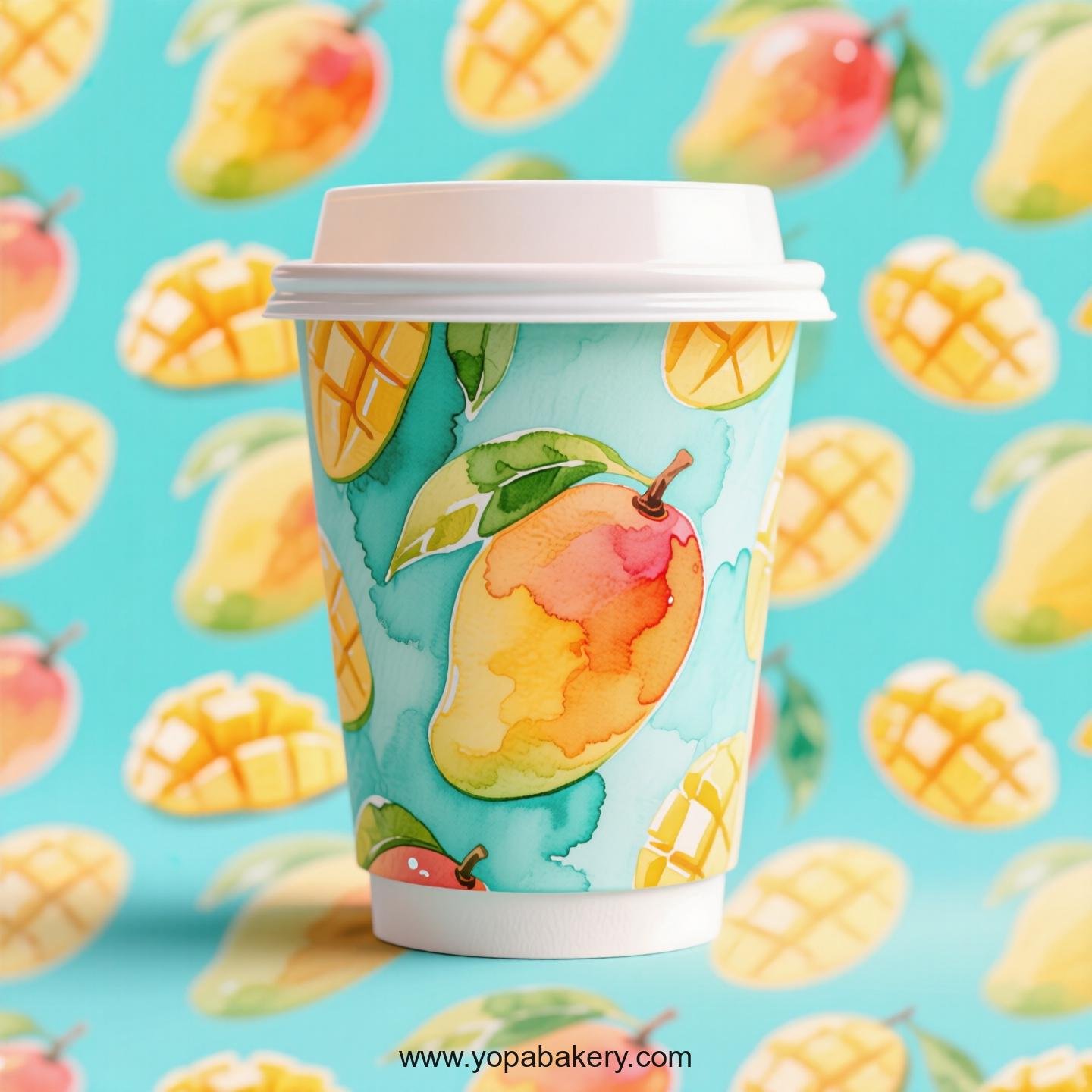 Mango Design Paper Coffee Cups Factory: 4-24 oz Custom Logo