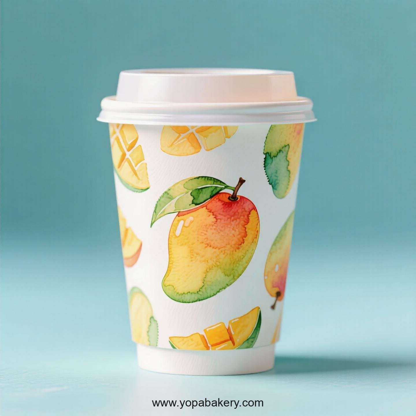 Mango Design Paper Coffee Cups Factory: 4-24 oz Custom Logo