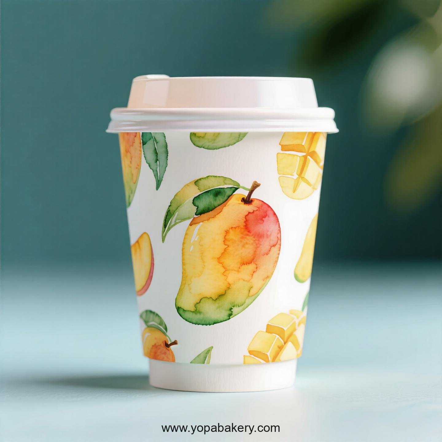 Mango Design Paper Coffee Cups Factory: 4-24 oz Custom Logo