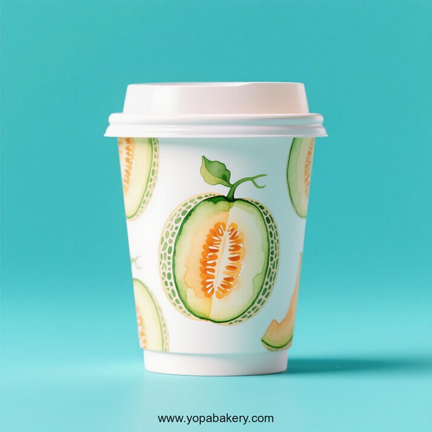 Melon Design Paper Coffee Cups Factory: 4-24 oz Custom Logo