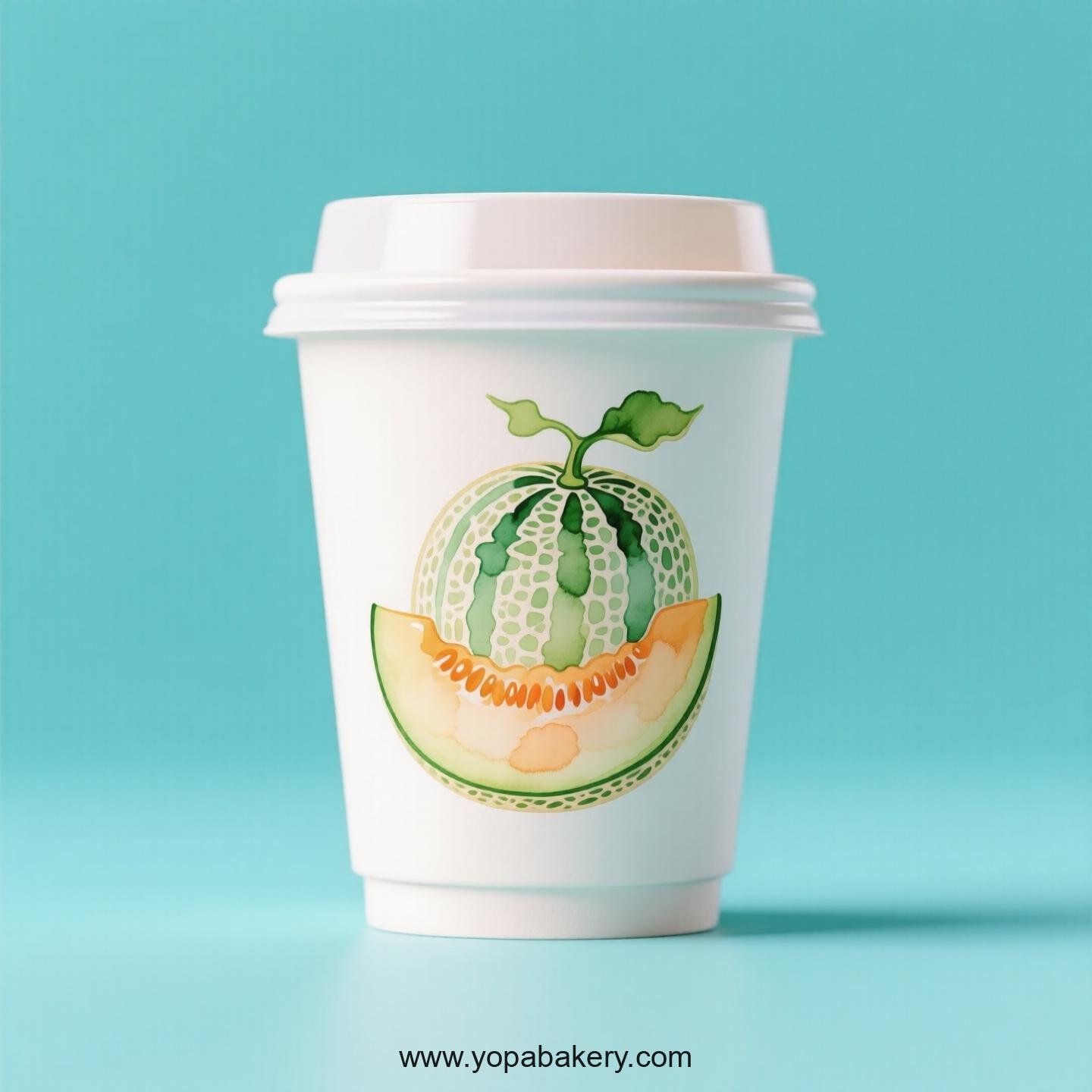 Melon Design Paper Coffee Cups Factory: 4-24 oz Custom Logo