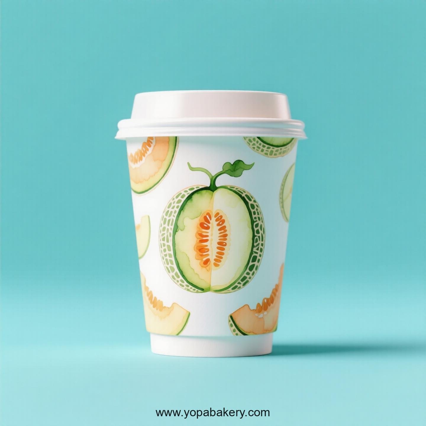 Melon Design Paper Coffee Cups Factory: 4-24 oz Custom Logo
