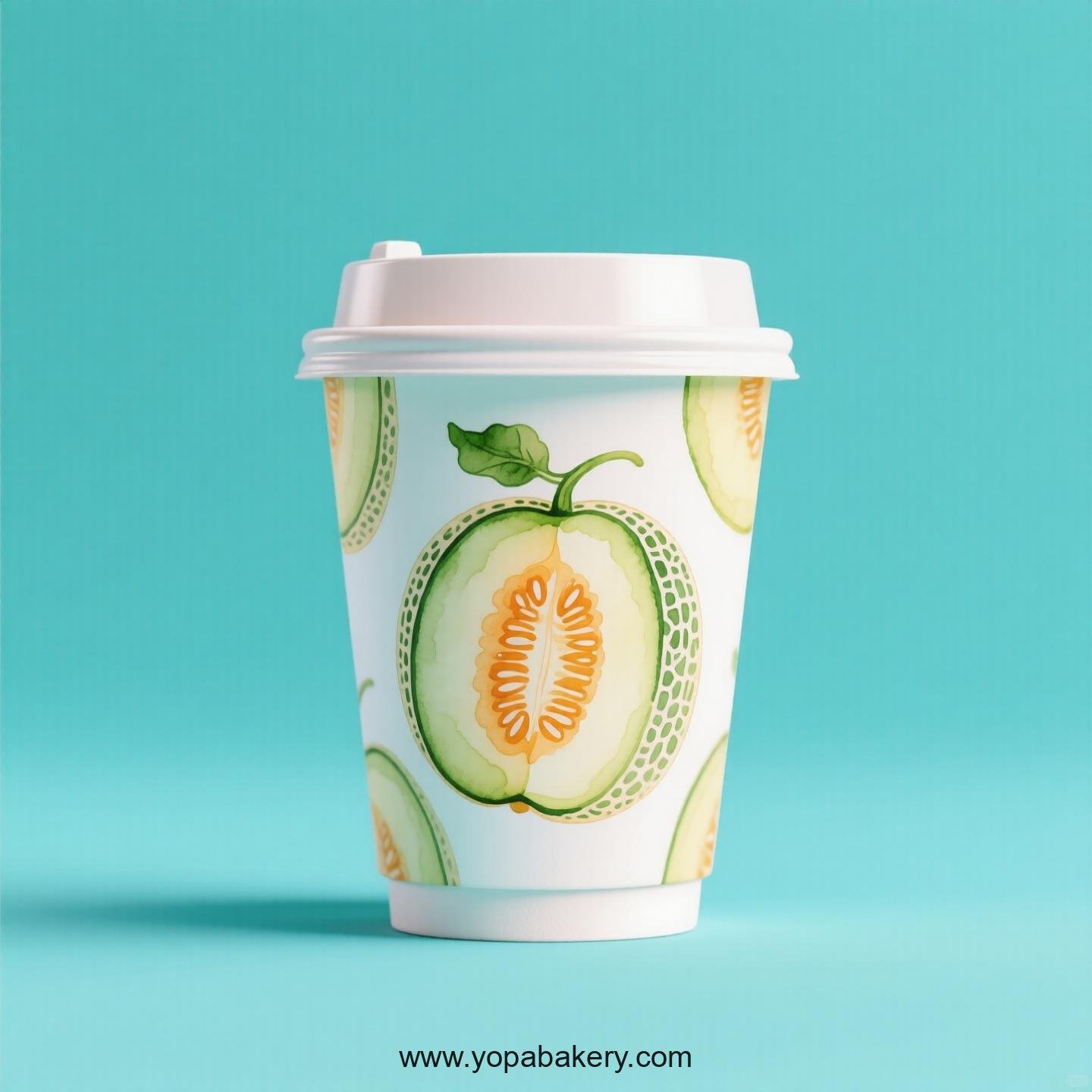Melon Design Paper Coffee Cups Factory: 4-24 oz Custom Logo
