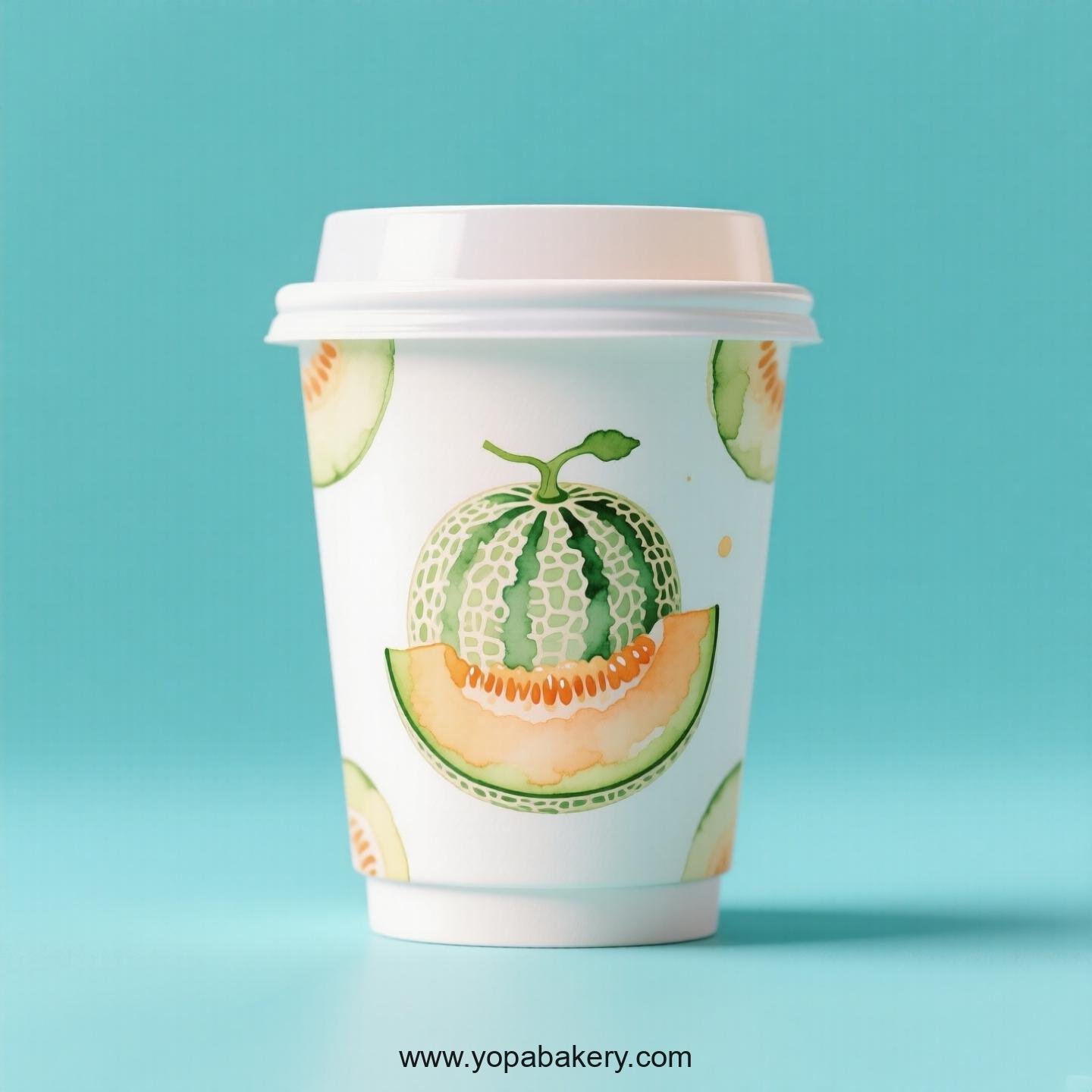 Melon Design Paper Coffee Cups Factory: 4-24 oz Custom Logo