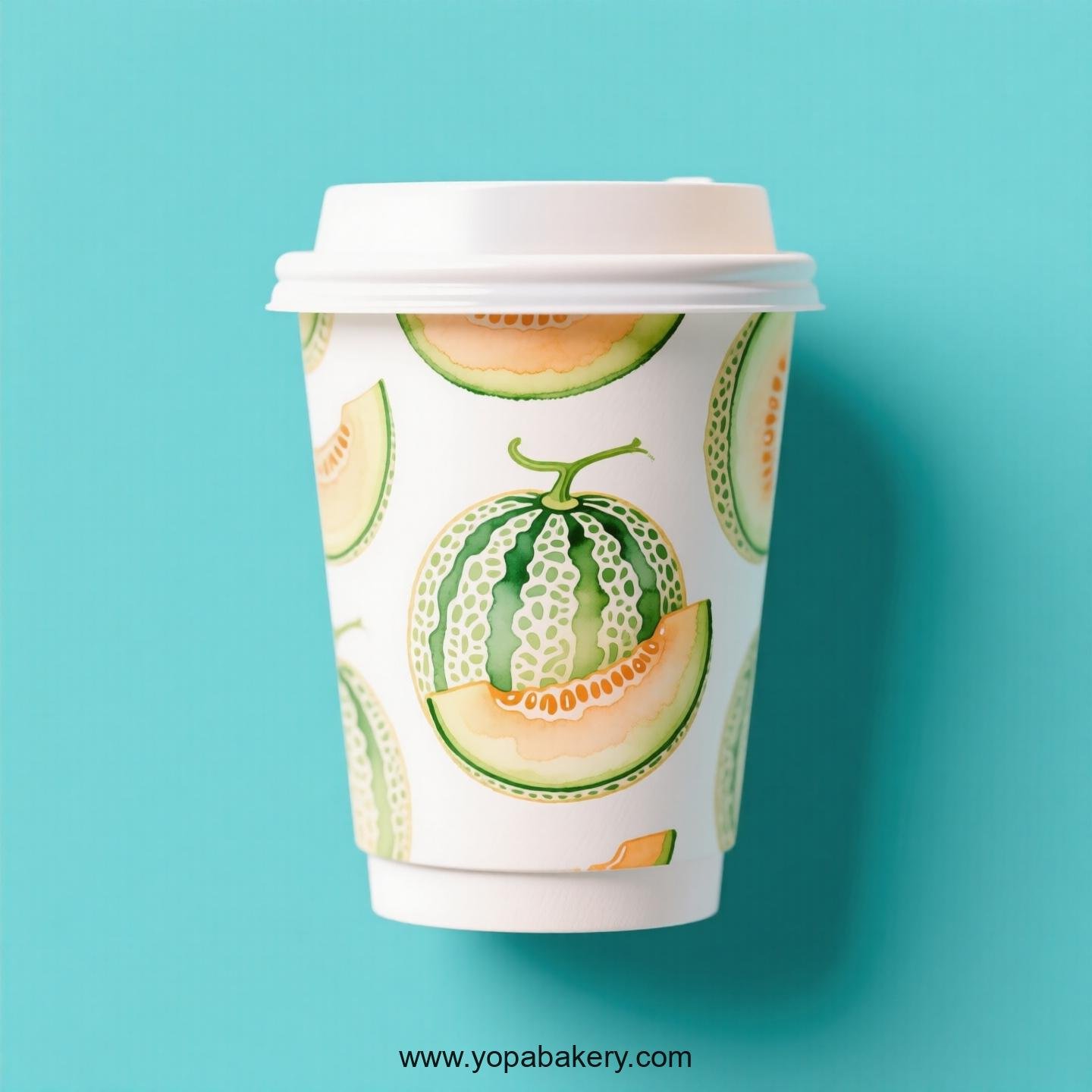 Melon Design Paper Coffee Cups Factory: 4-24 oz Custom Logo