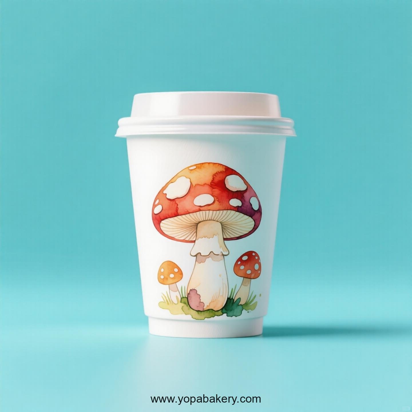 Mushroom Design Paper Coffee Cups Factory: 4-24 oz Custom Logo