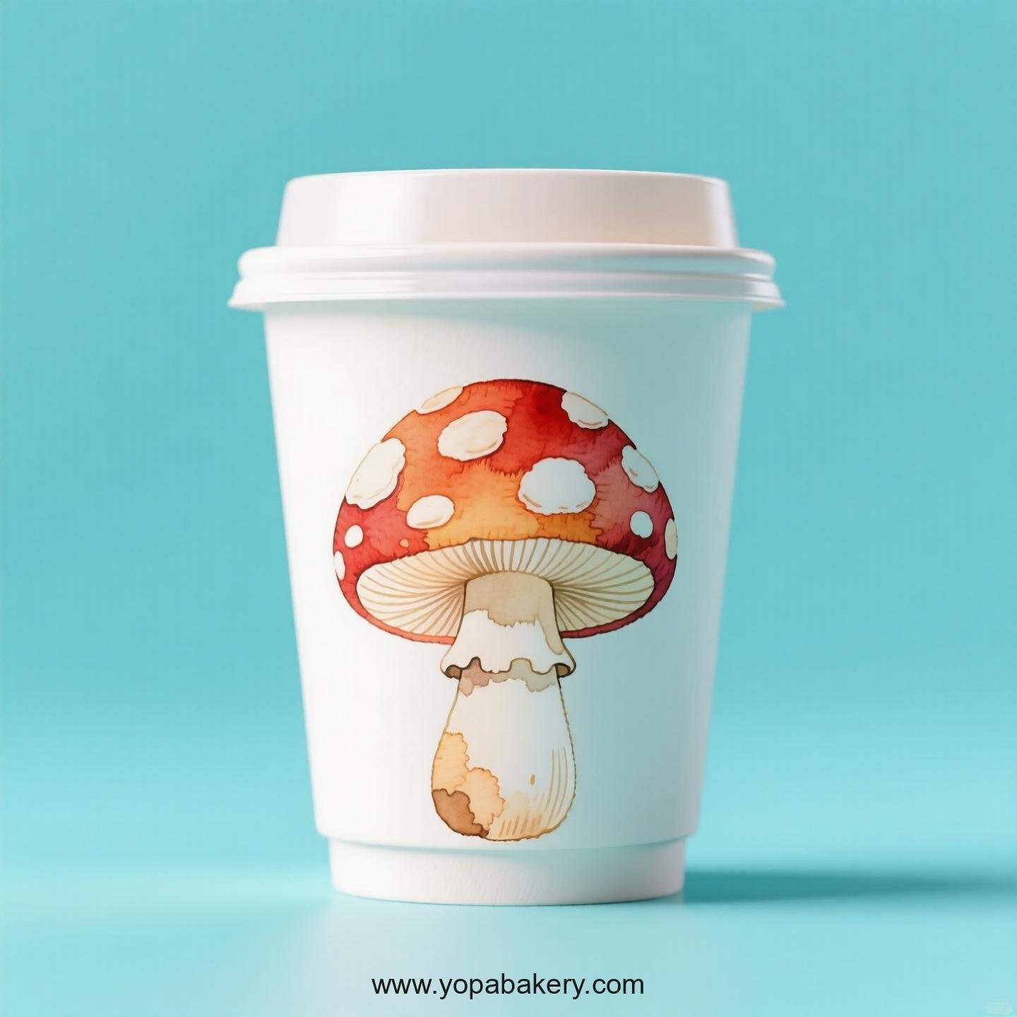 Mushroom Design Paper Coffee Cups Factory: 4-24 oz Custom Logo