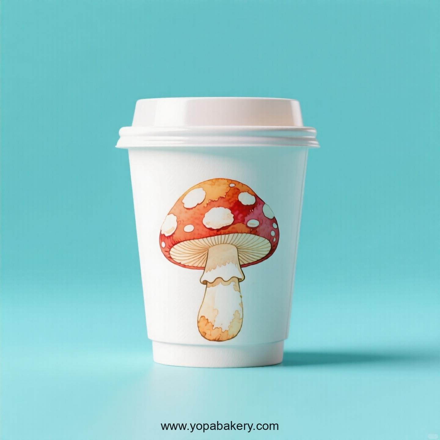 Mushroom Design Paper Coffee Cups Factory: 4-24 oz Custom Logo