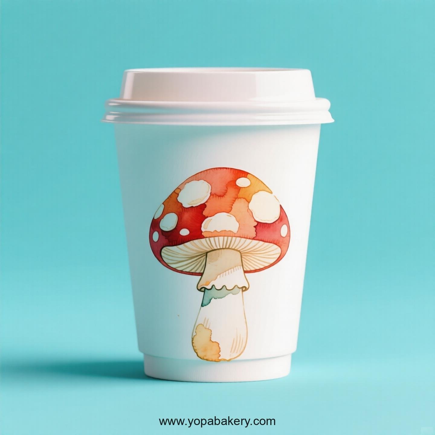 Mushroom Design Paper Coffee Cups Factory: 4-24 oz Custom Logo