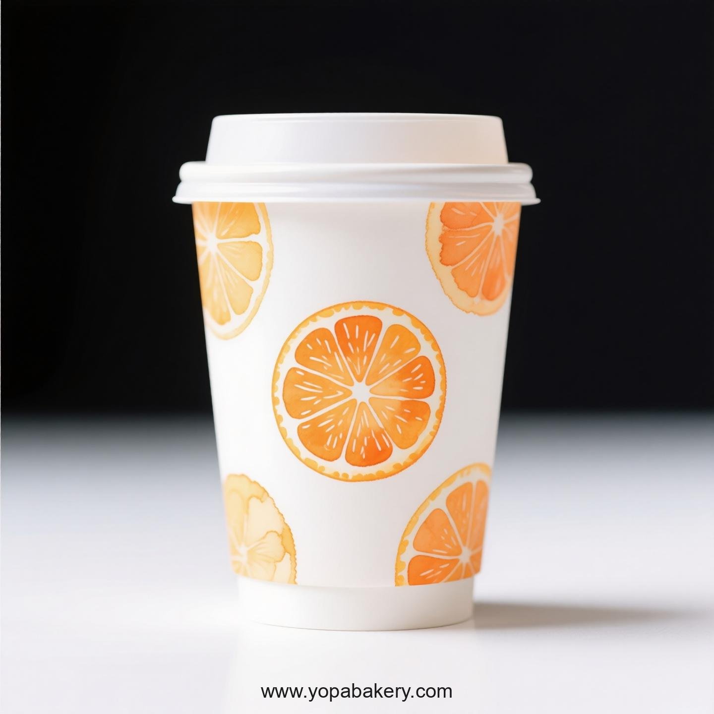 Orange Design Paper Coffee Cups Factory: 4-24 oz Custom Logo
