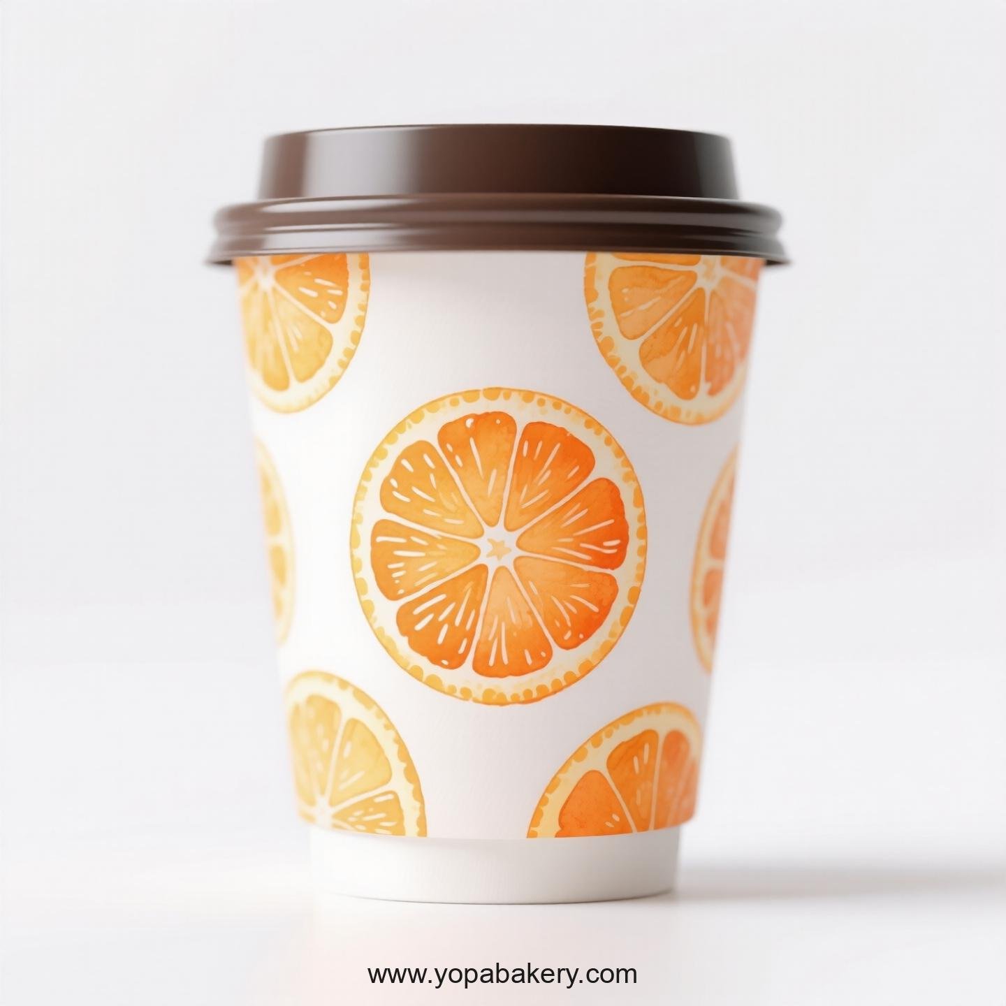 Orange Design Paper Coffee Cups Factory: 4-24 oz Custom Logo