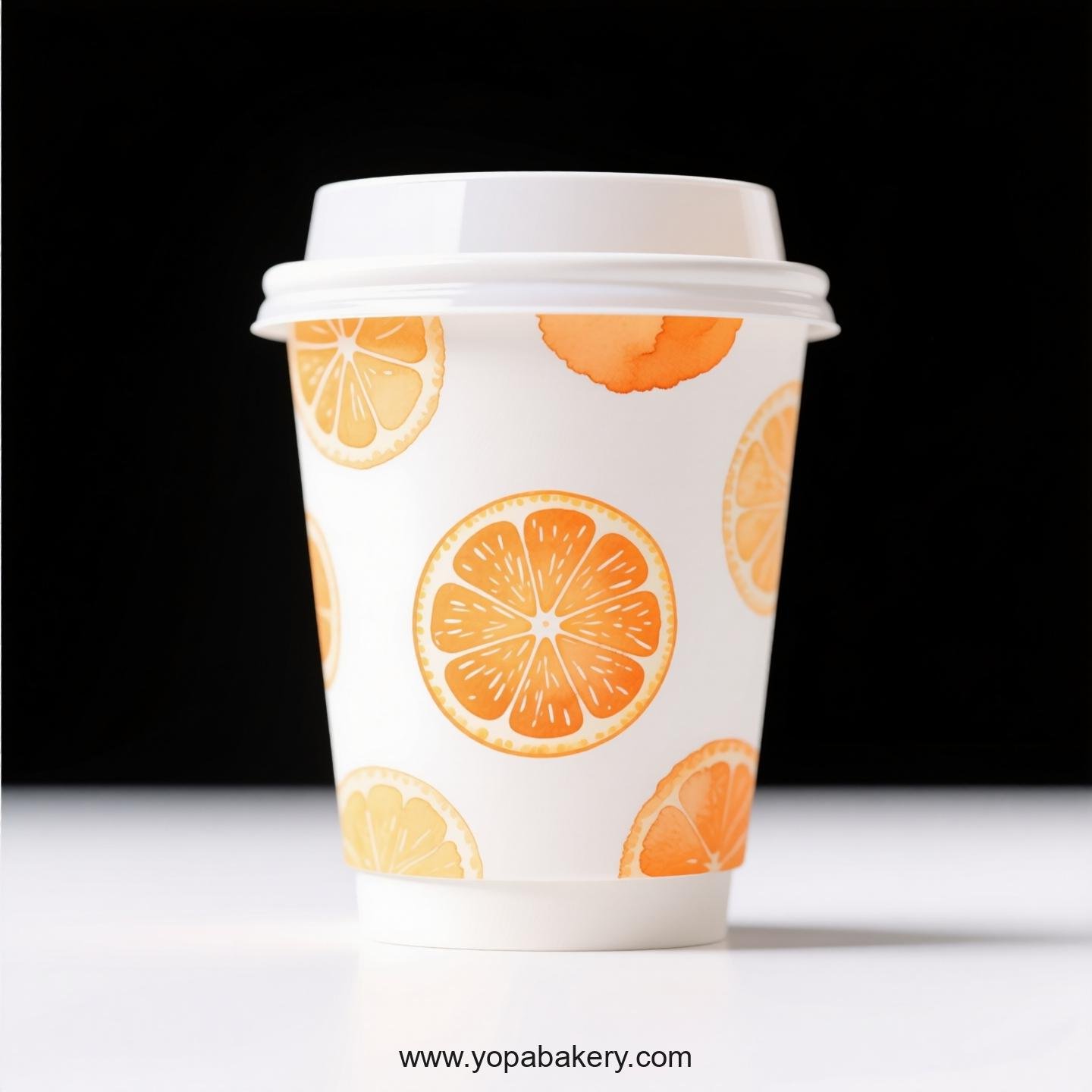 Orange Design Paper Coffee Cups Factory: 4-24 oz Custom Logo