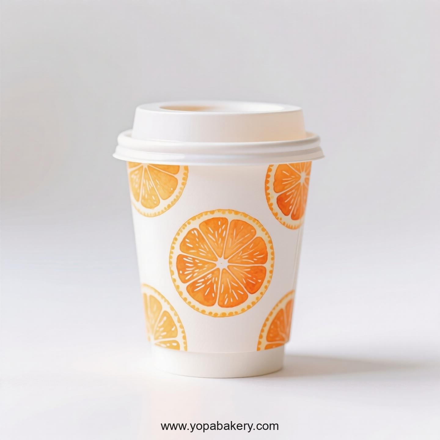 Orange Design Paper Coffee Cups Factory: 4-24 oz Custom Logo