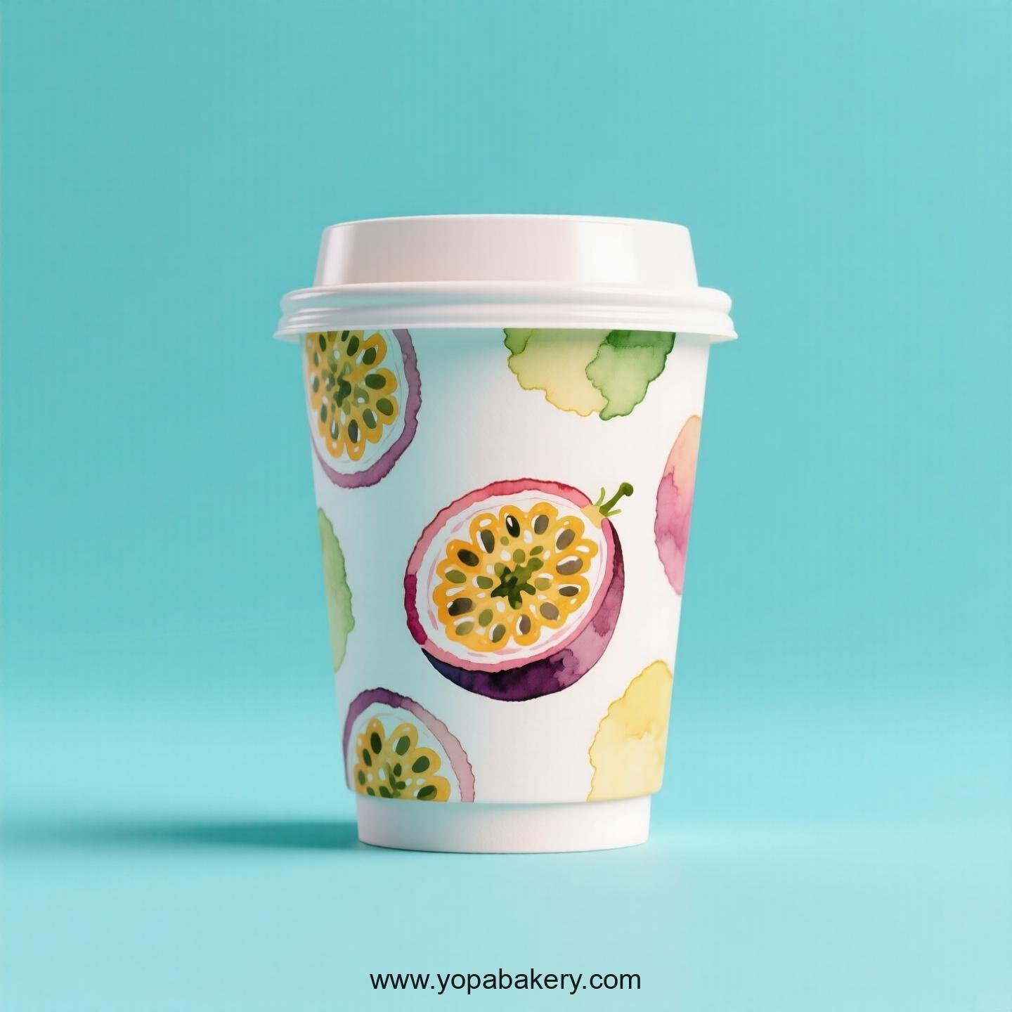 Passion Fruit Design Paper Coffee Cups Factory: 4-24 oz Custom Logo Passion Fruit Design Paper Coffee Cups Factory: 4-24 oz Custom Logo