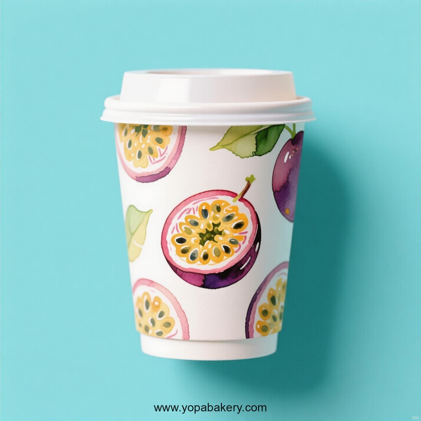 Passion Fruit Design Paper Coffee Cups Factory: 4-24 oz Custom Logo