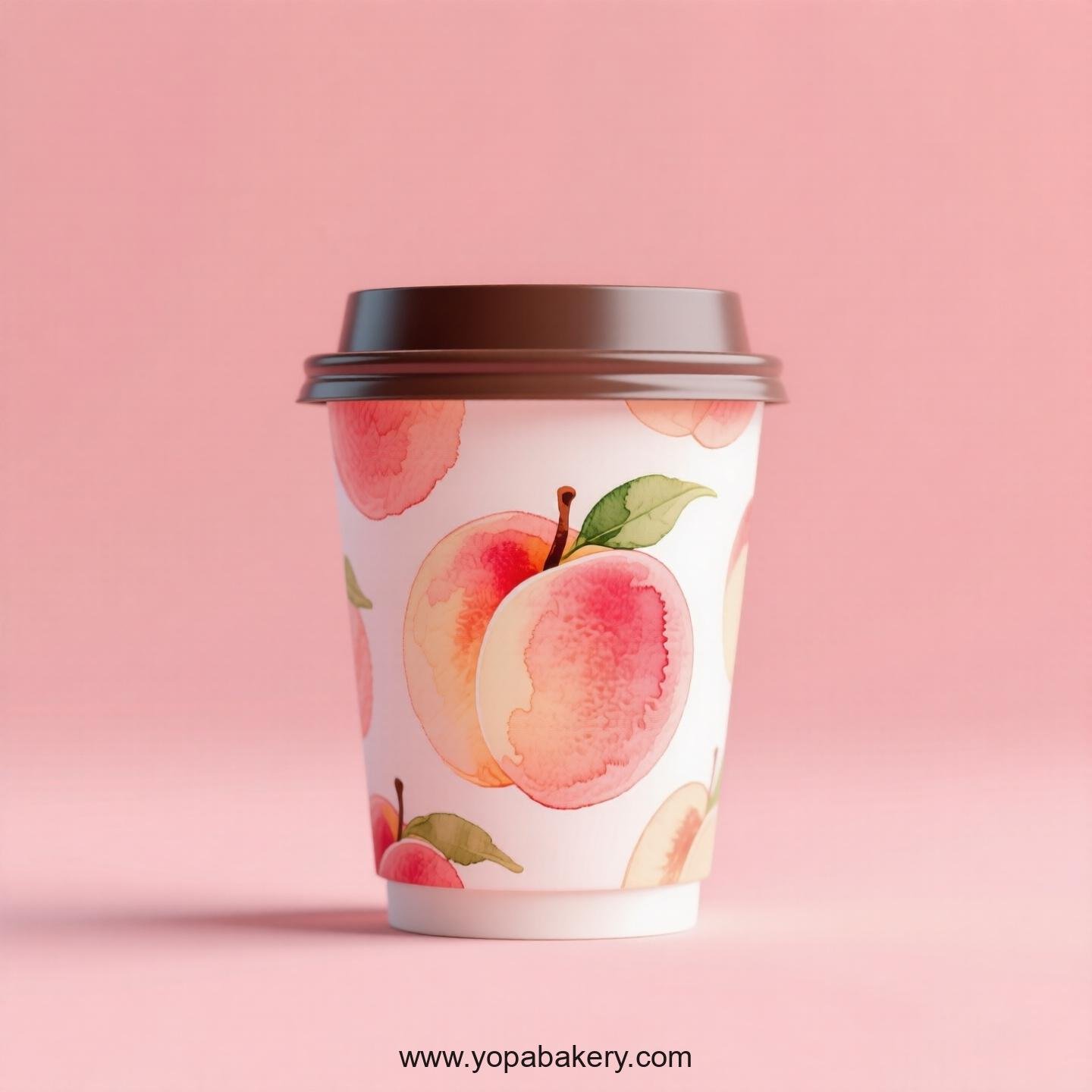 Peach Design Paper Coffee Cups Factory: 4-24 oz Custom Logo