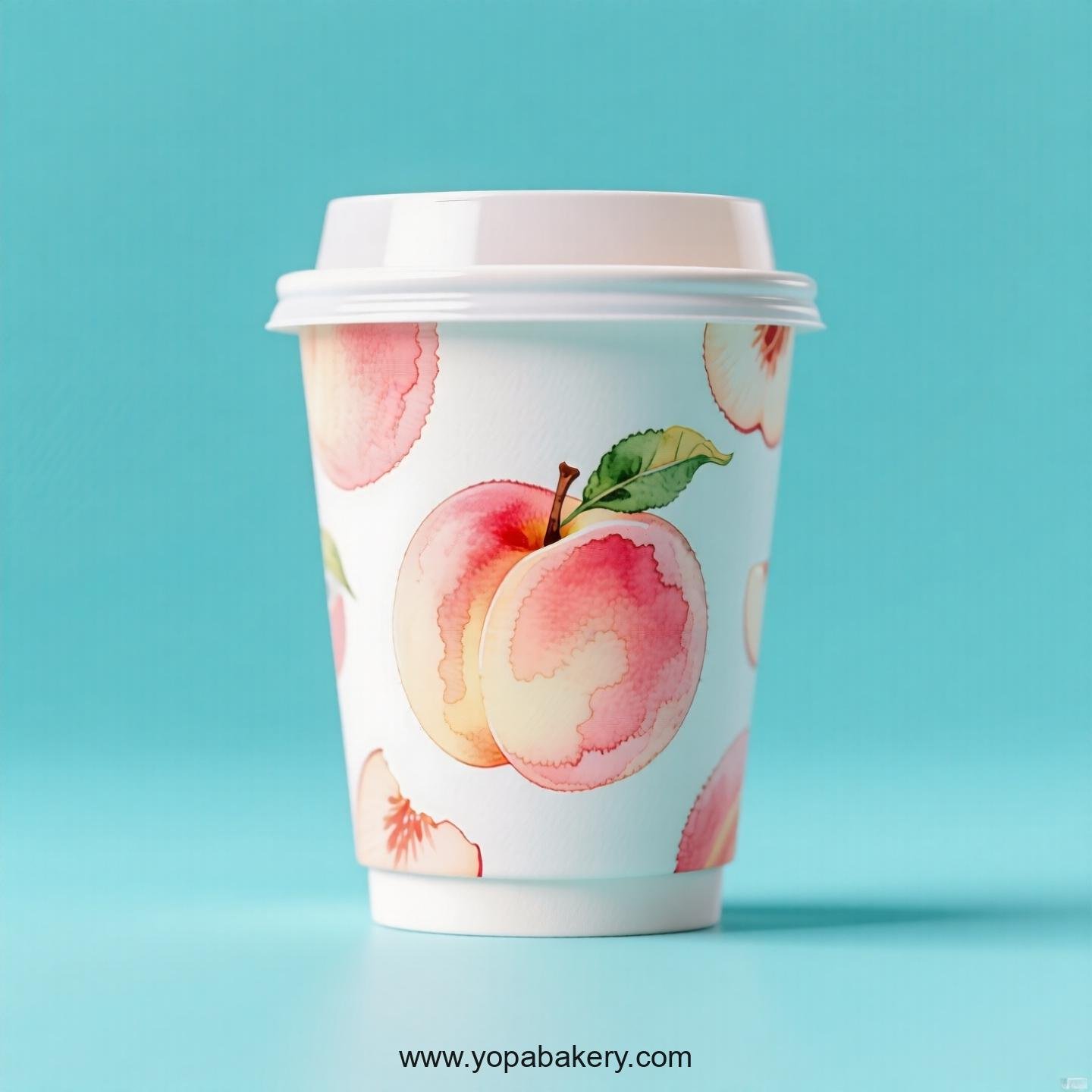 Peach Design Paper Coffee Cups Factory: 4-24 oz Custom Logo