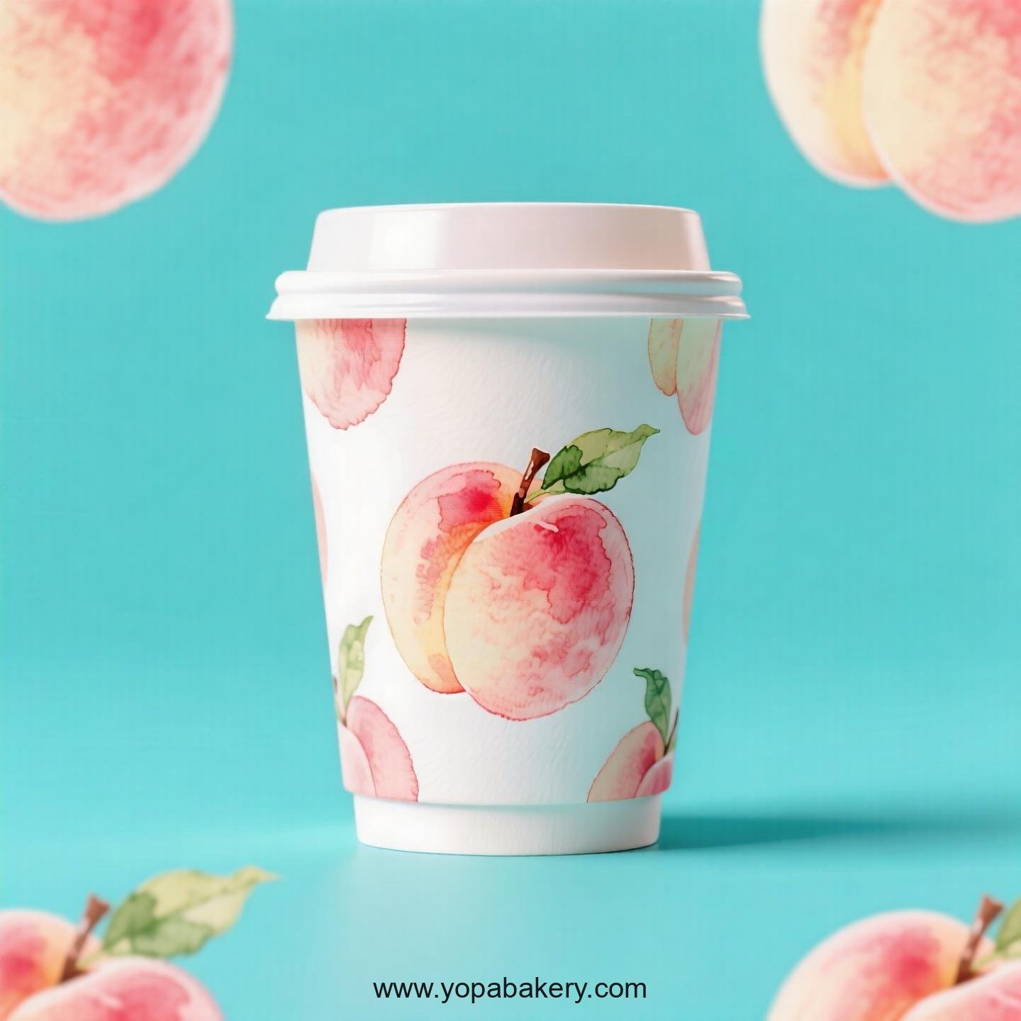 Peach Design Paper Coffee Cups Factory: 4-24 oz Custom Logo Peach Design Paper Coffee Cups Factory: 4-24 oz Custom Logo