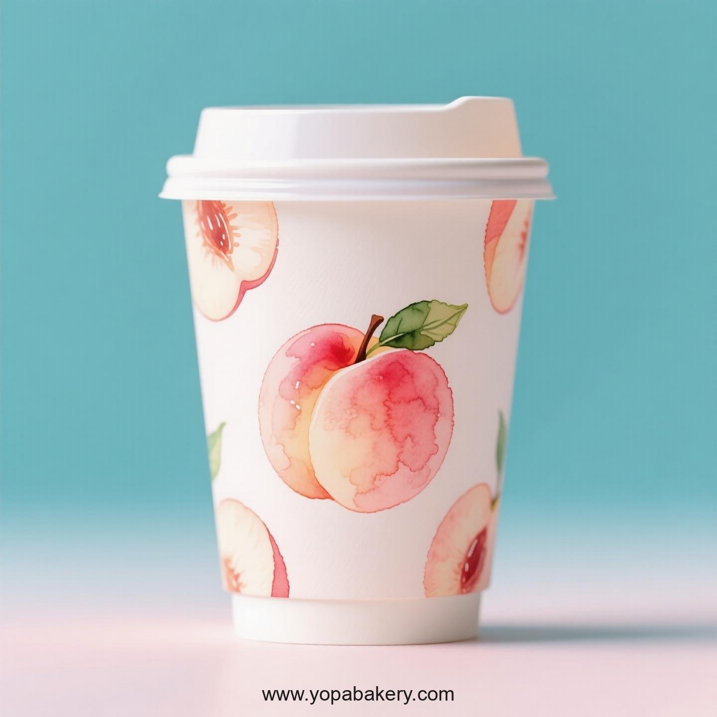 Peach Design Paper Coffee Cups Factory: 4-24 oz Custom Logo