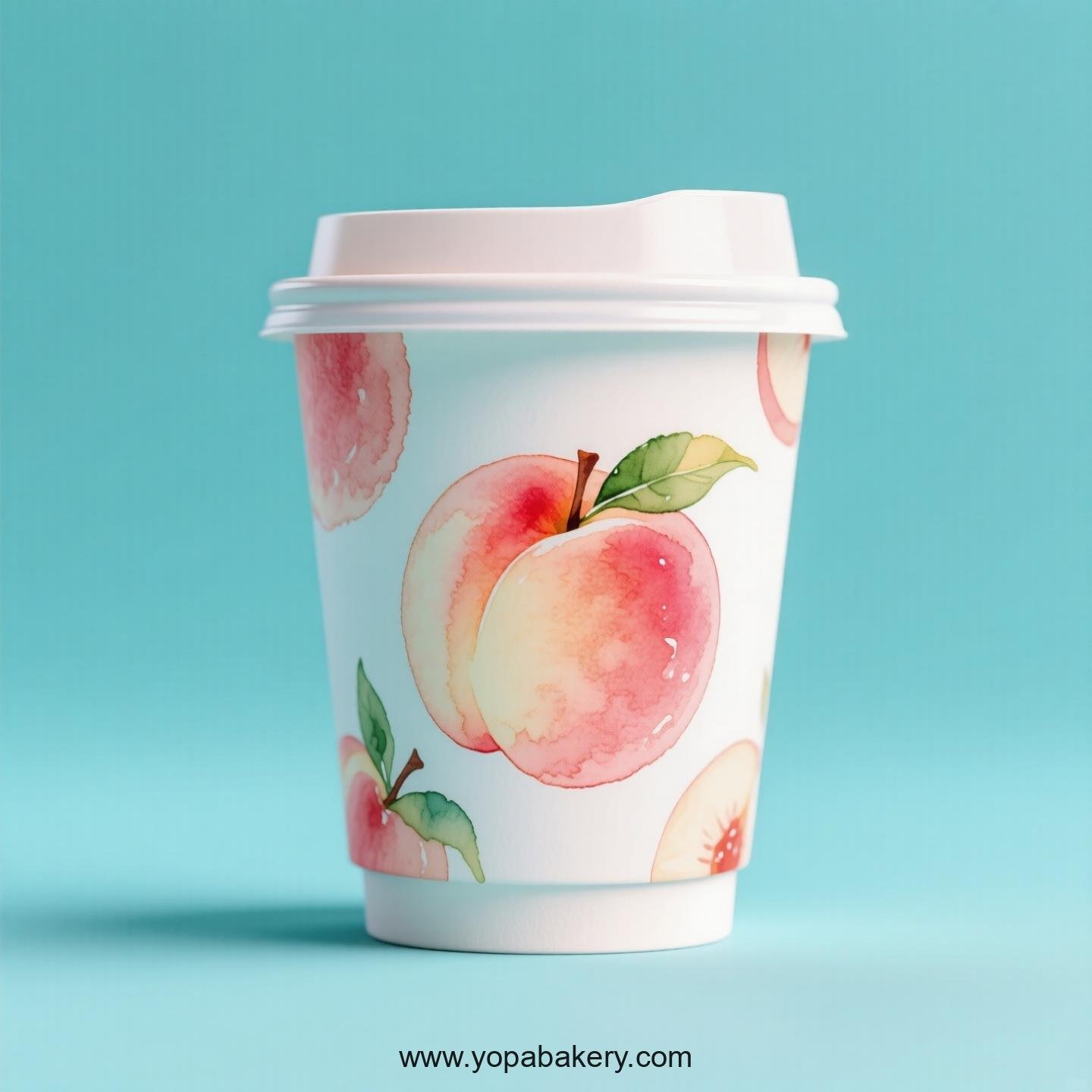 Peach Design Paper Coffee Cups Factory: 4-24 oz Custom Logo