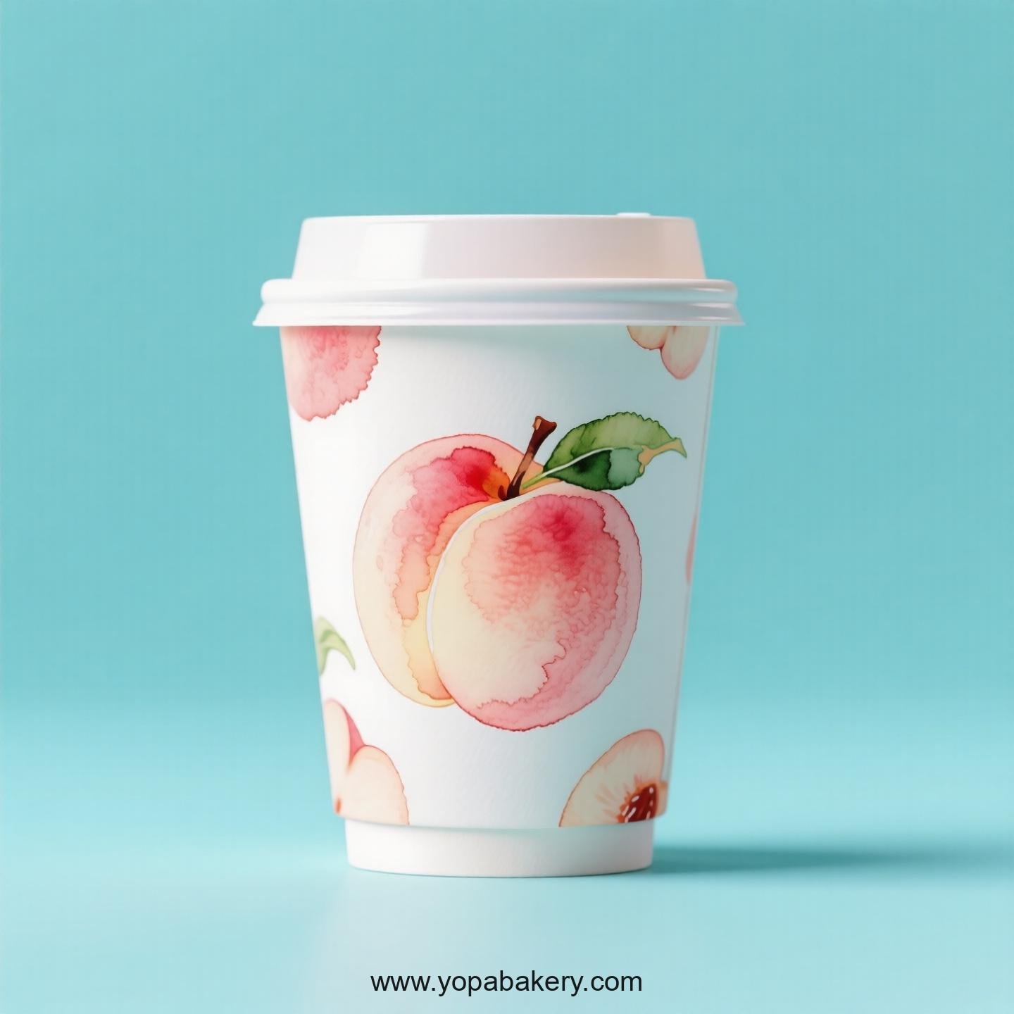 Peach Design Paper Coffee Cups Factory: 4-24 oz Custom Logo