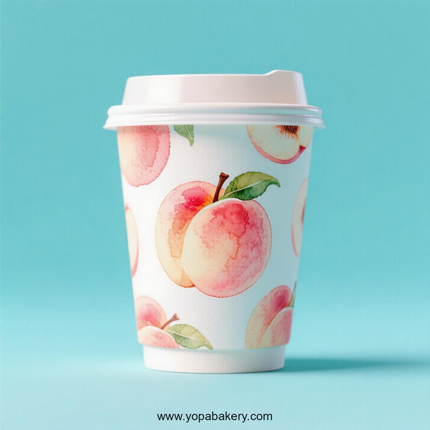 Peach Design Paper Coffee Cups Factory: 4-24 oz Custom Logo