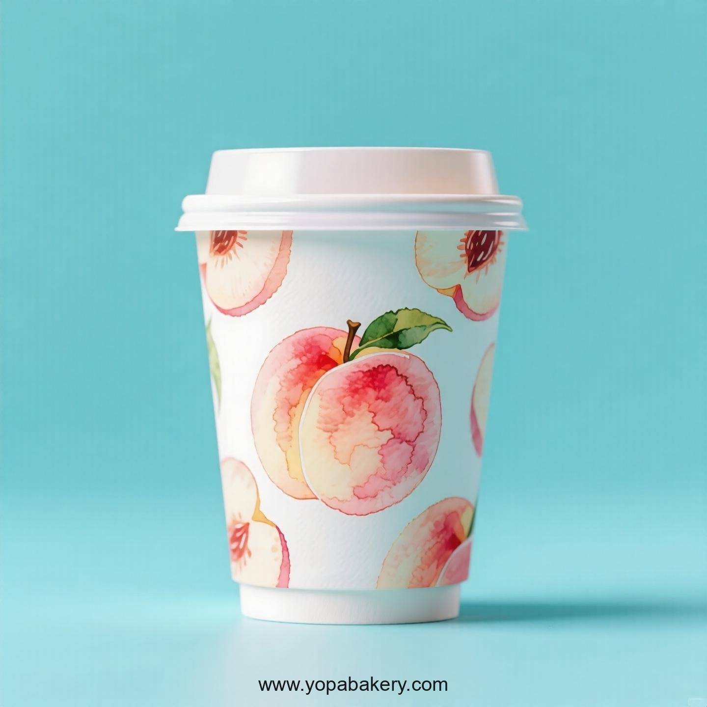 Peach Design Paper Coffee Cups Factory: 4-24 oz Custom Logo