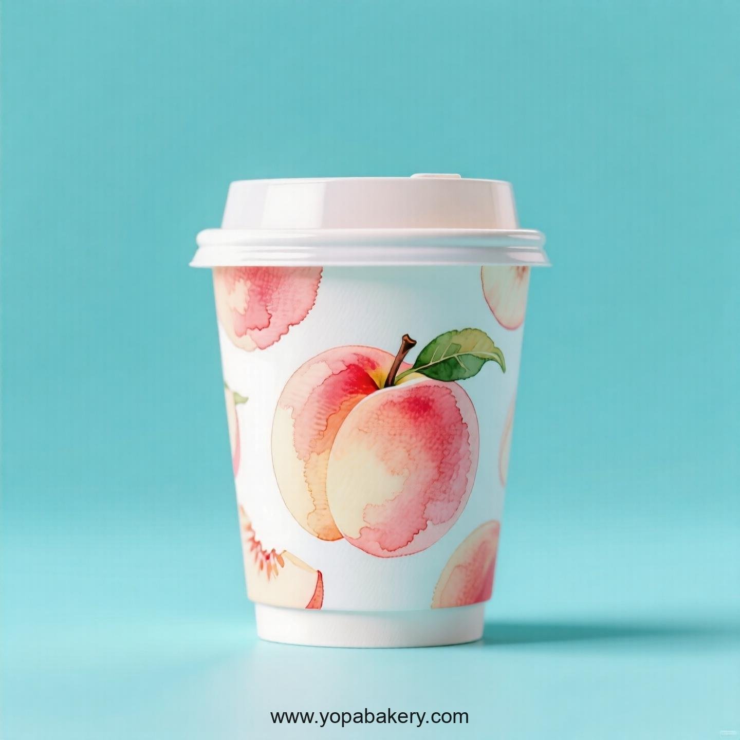 Peach Design Paper Coffee Cups Factory: 4-24 oz Custom Logo
